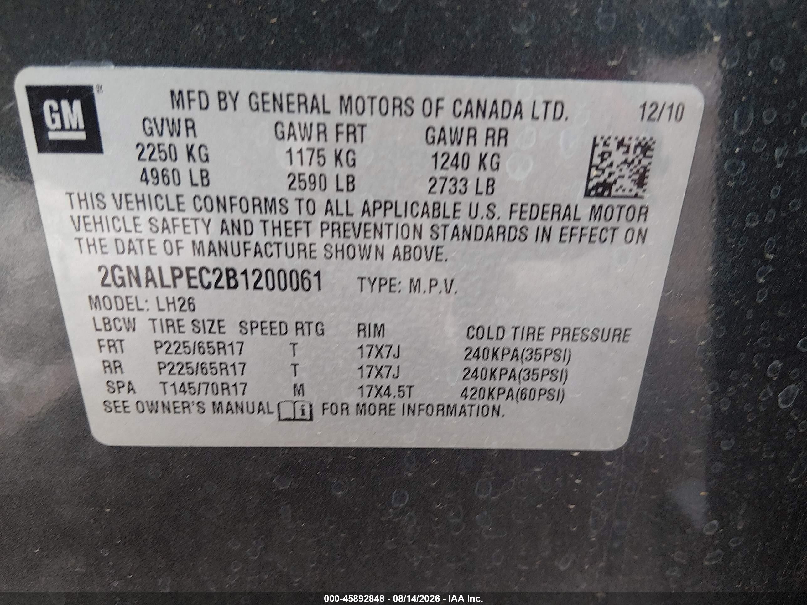2011 Chevrolet Equinox 2lt Gray vin: 2GNALPEC2B1200061