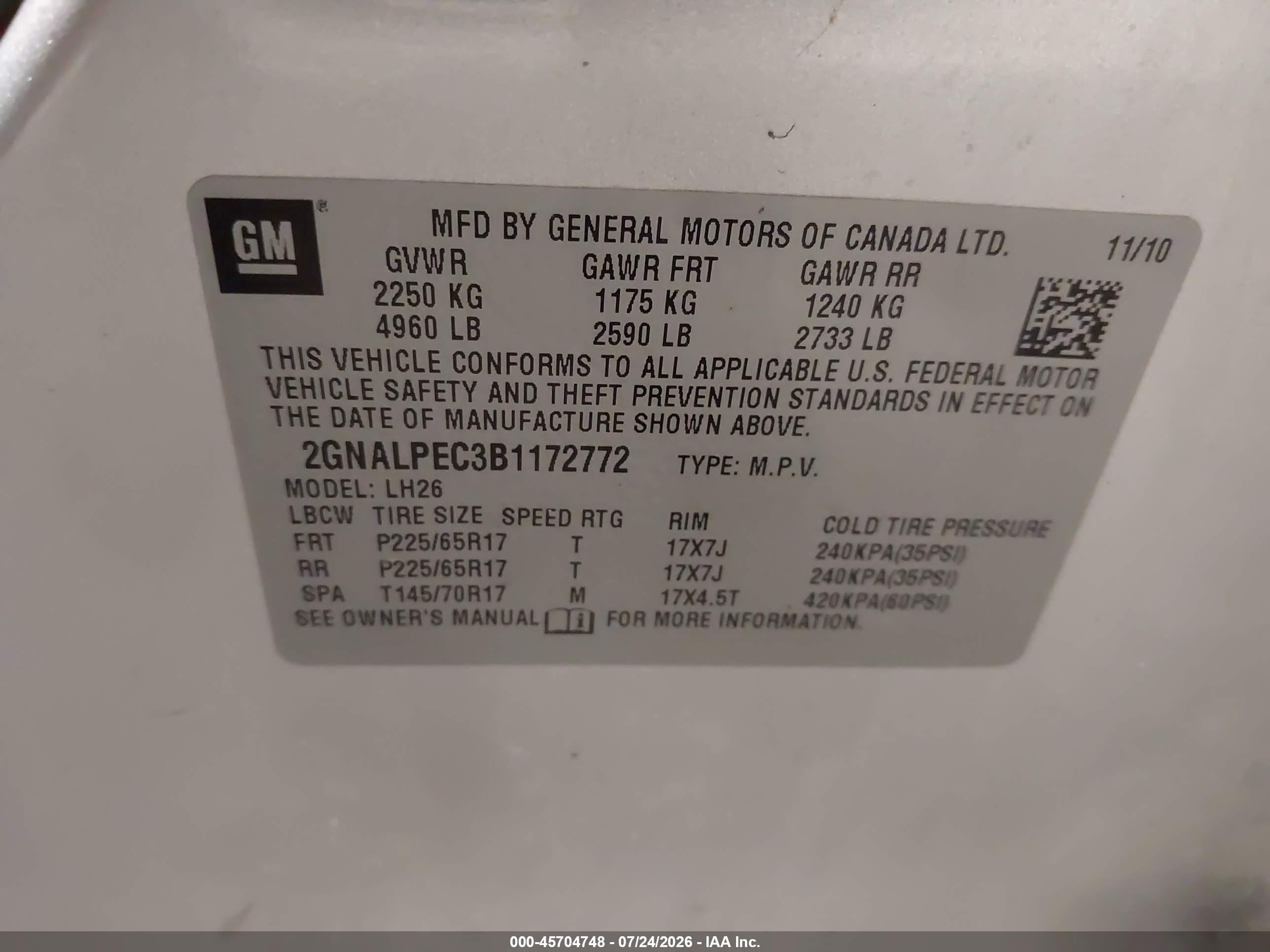 2011 Chevrolet Equinox Lt W/2lt Серебряный vin: 2GNALPEC3B1172772