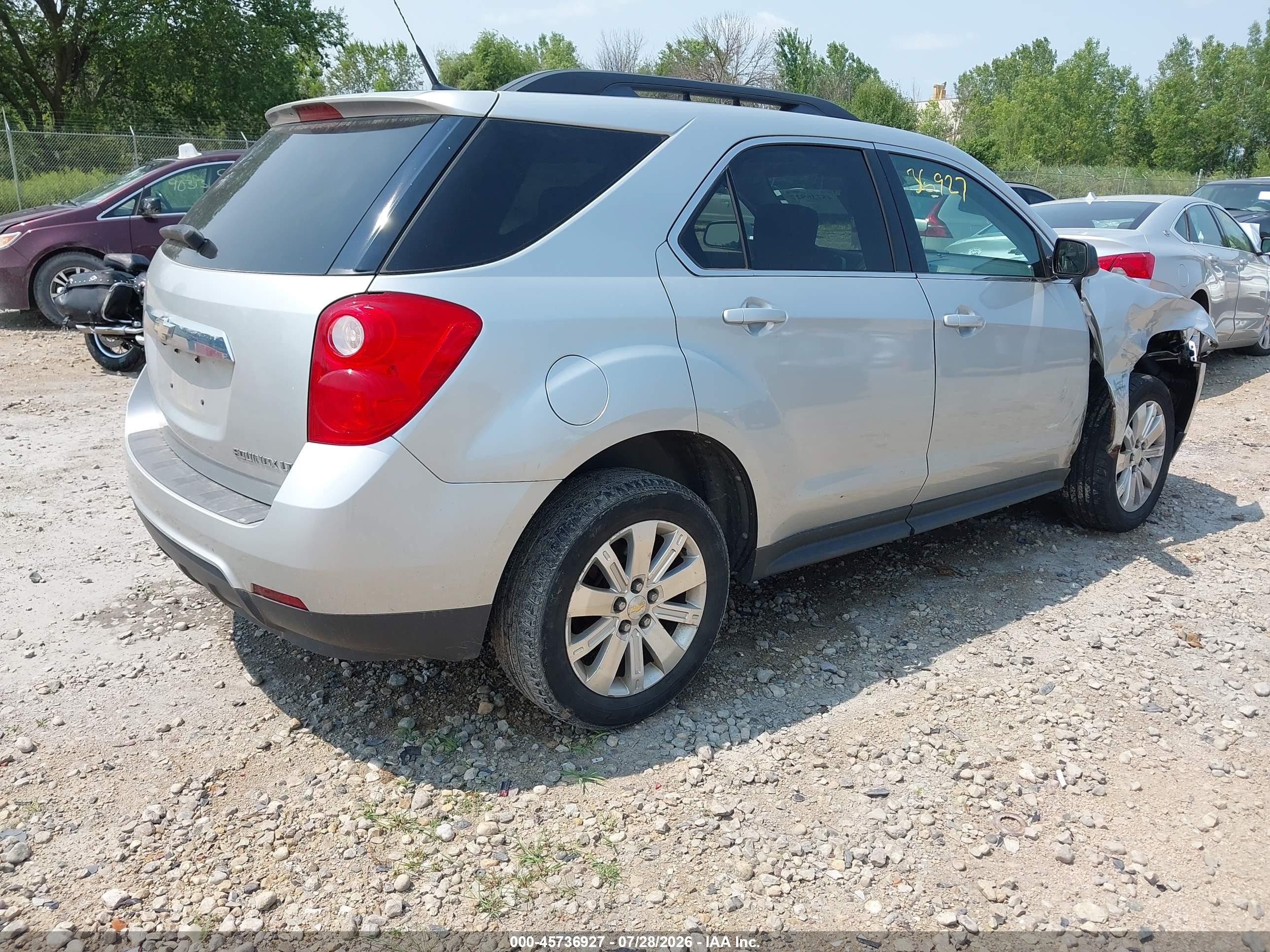 2011 Chevrolet Equinox Lt W/2lt Silver vin: 2GNALPEC4B1182629
