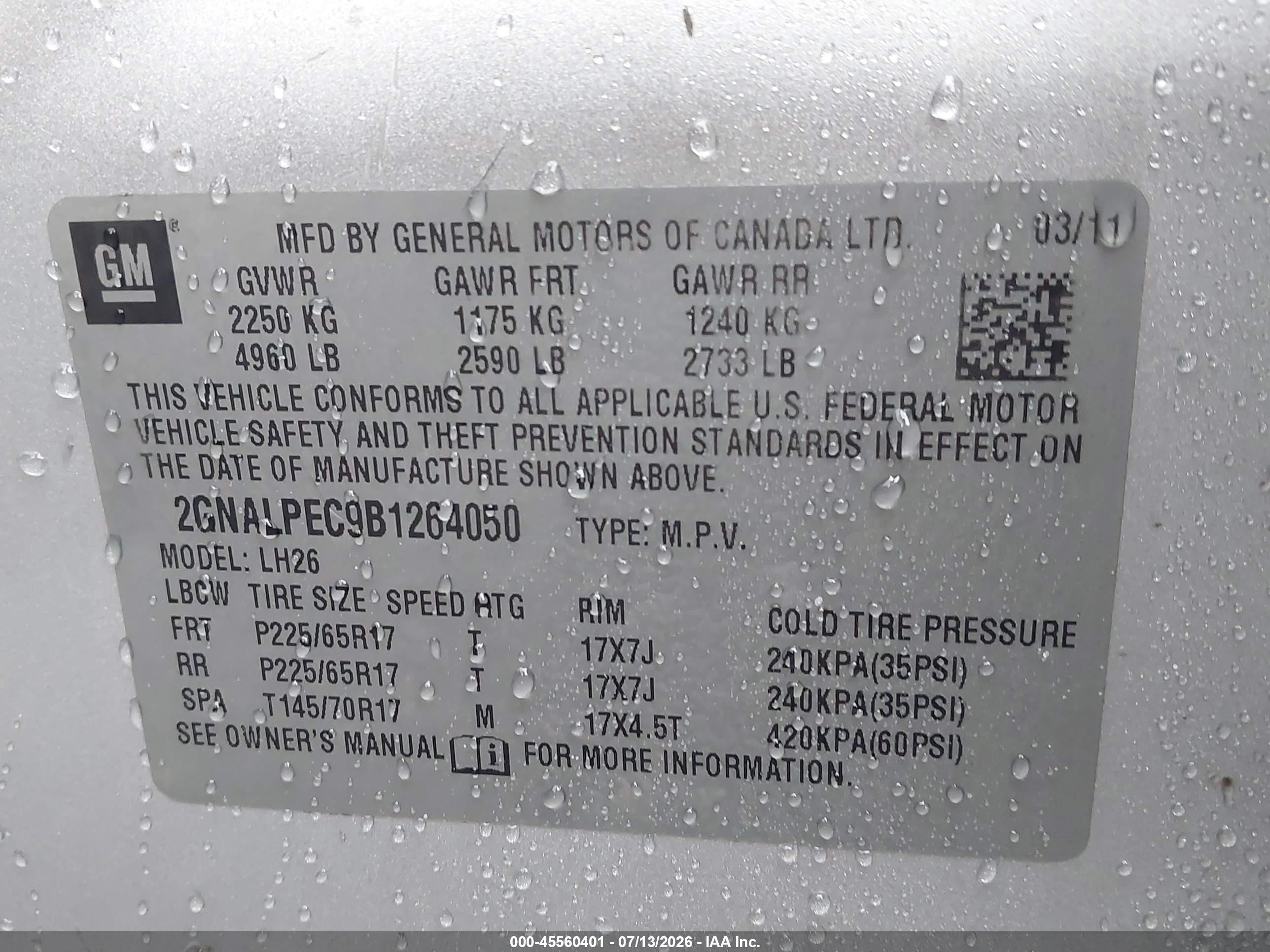 2011 Chevrolet Equinox Lt W/2lt Silver vin: 2GNALPEC9B1264050