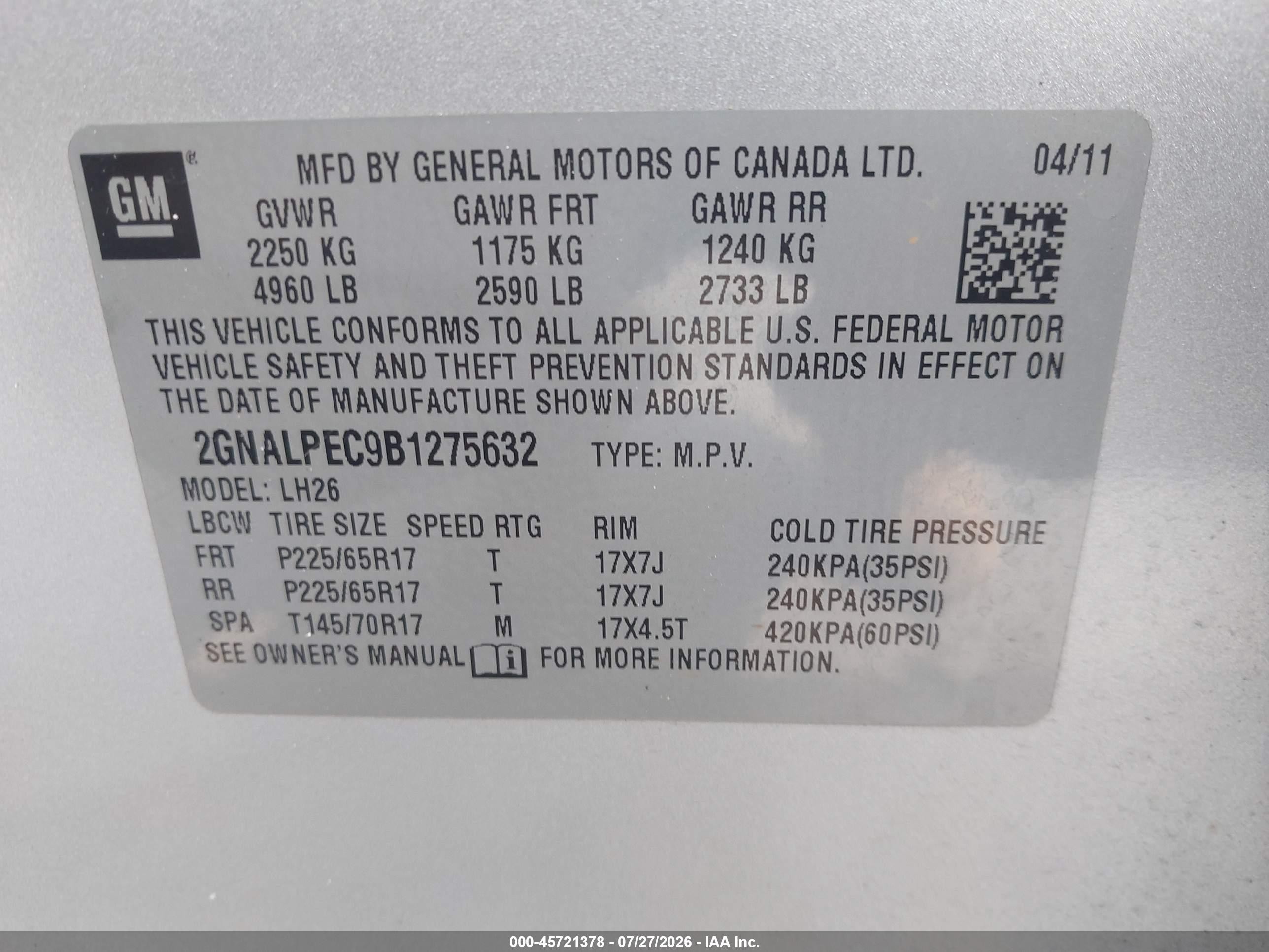 2011 Chevrolet Equinox Lt W/2lt Silver vin: 2GNALPEC9B1275632