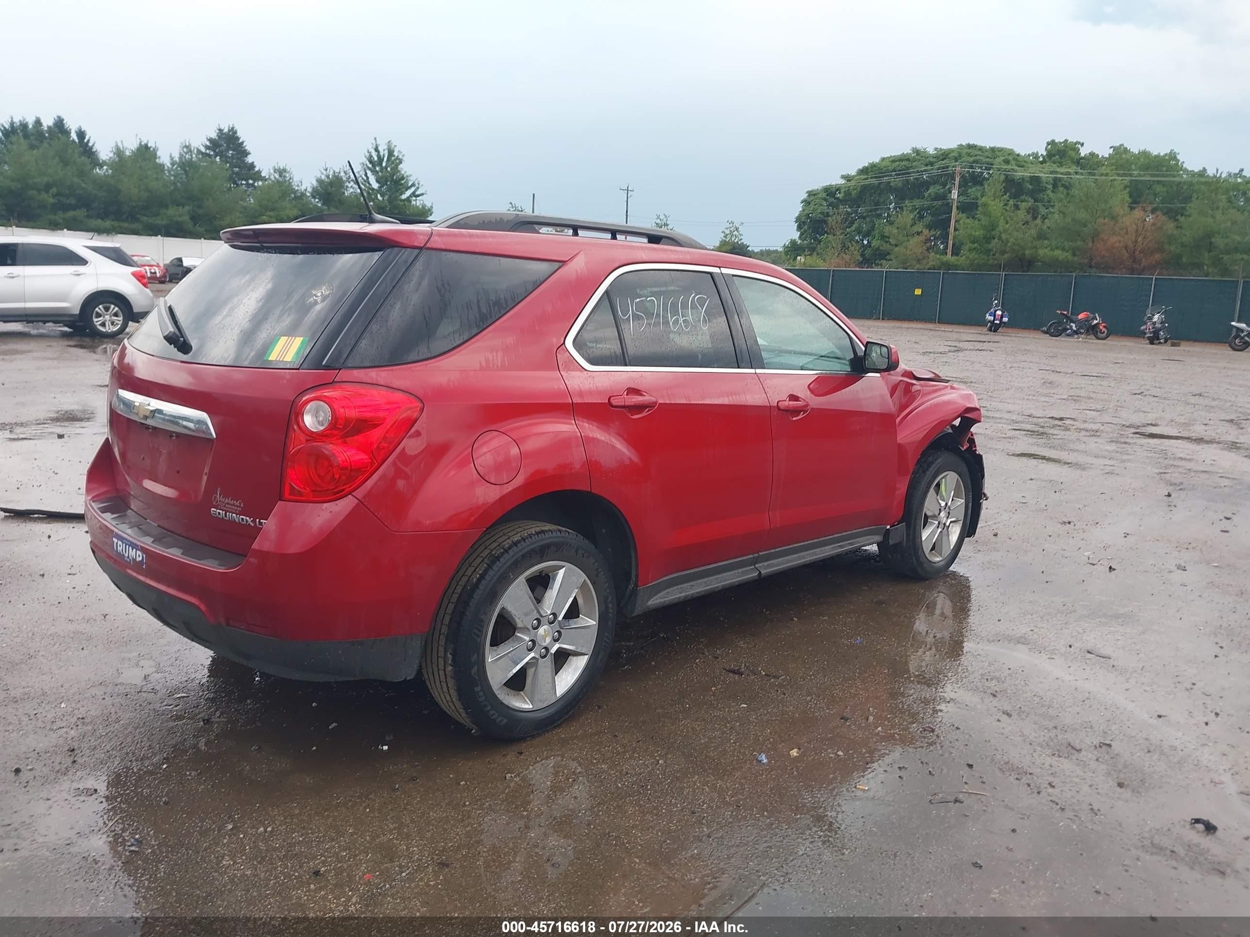 2013 Chevrolet Equinox Lt Red vin: 2GNALPEK0D6295216