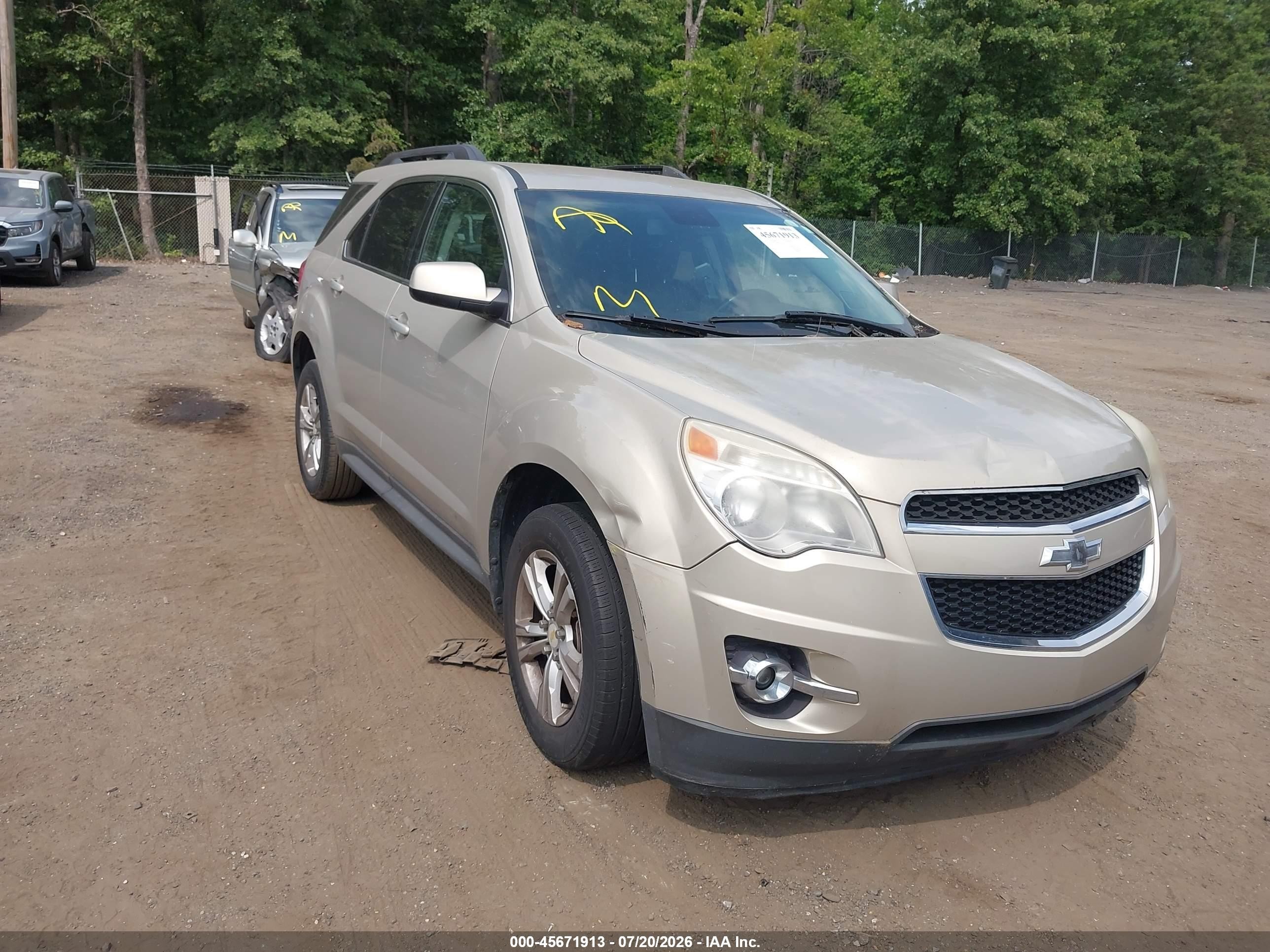 2012 Chevrolet Equinox Lt W/2lt Золотой vin: 2GNALPEK1C6388731