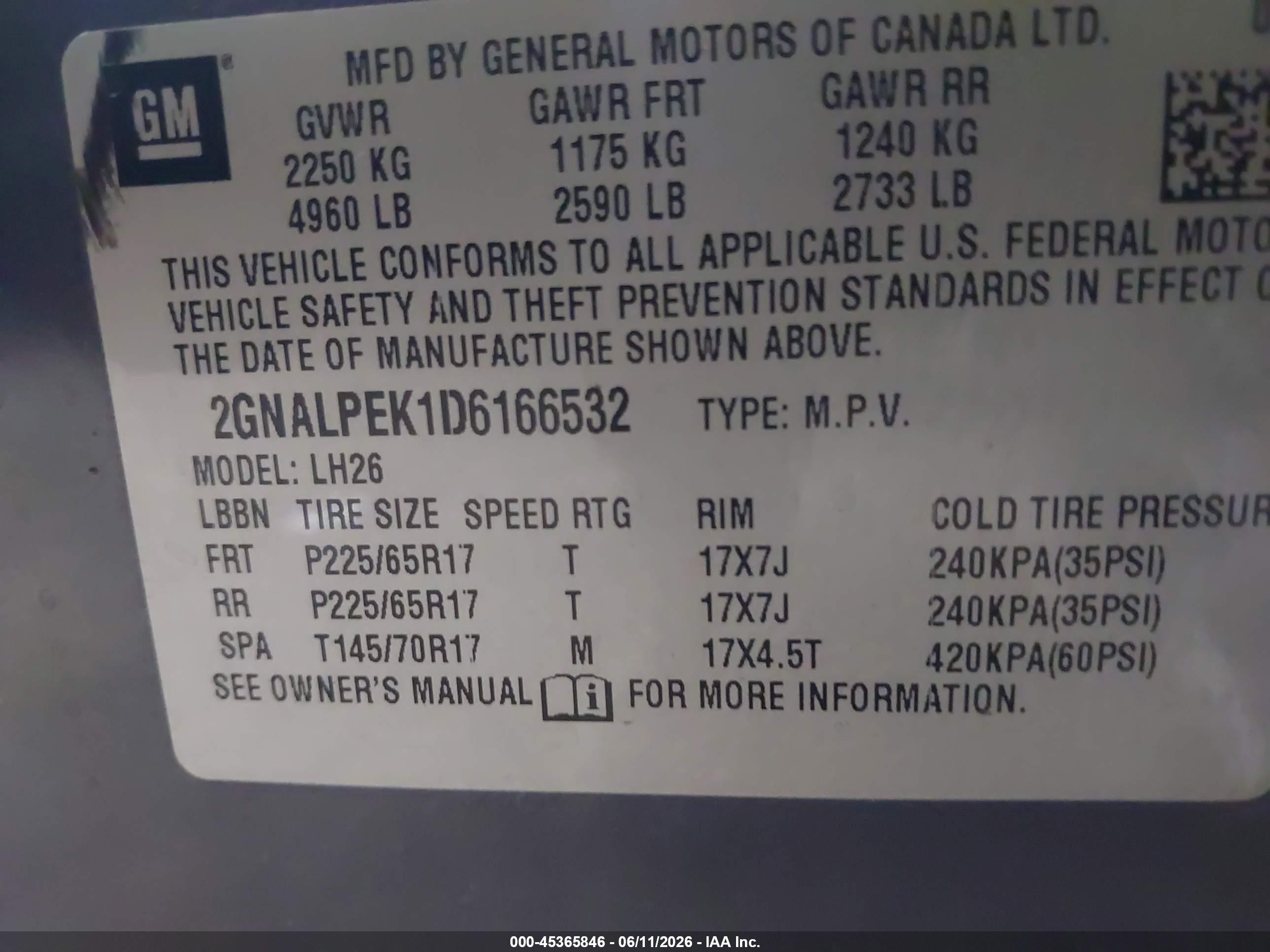 2013 Chevrolet Equinox 2lt Blue vin: 2GNALPEK1D6166532