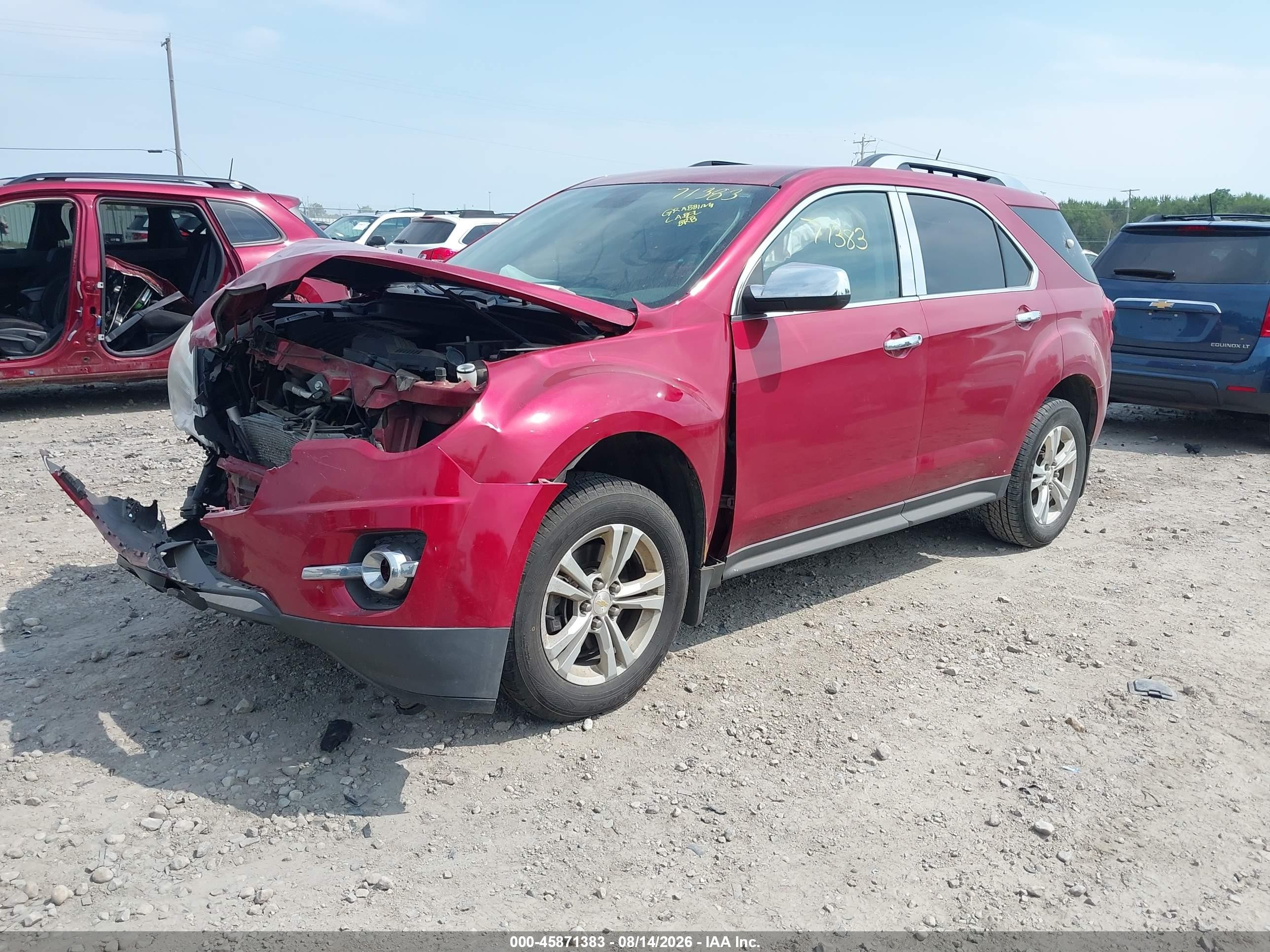 2013 Chevrolet Equinox Lt Red vin: 2GNALPEK2D6177586