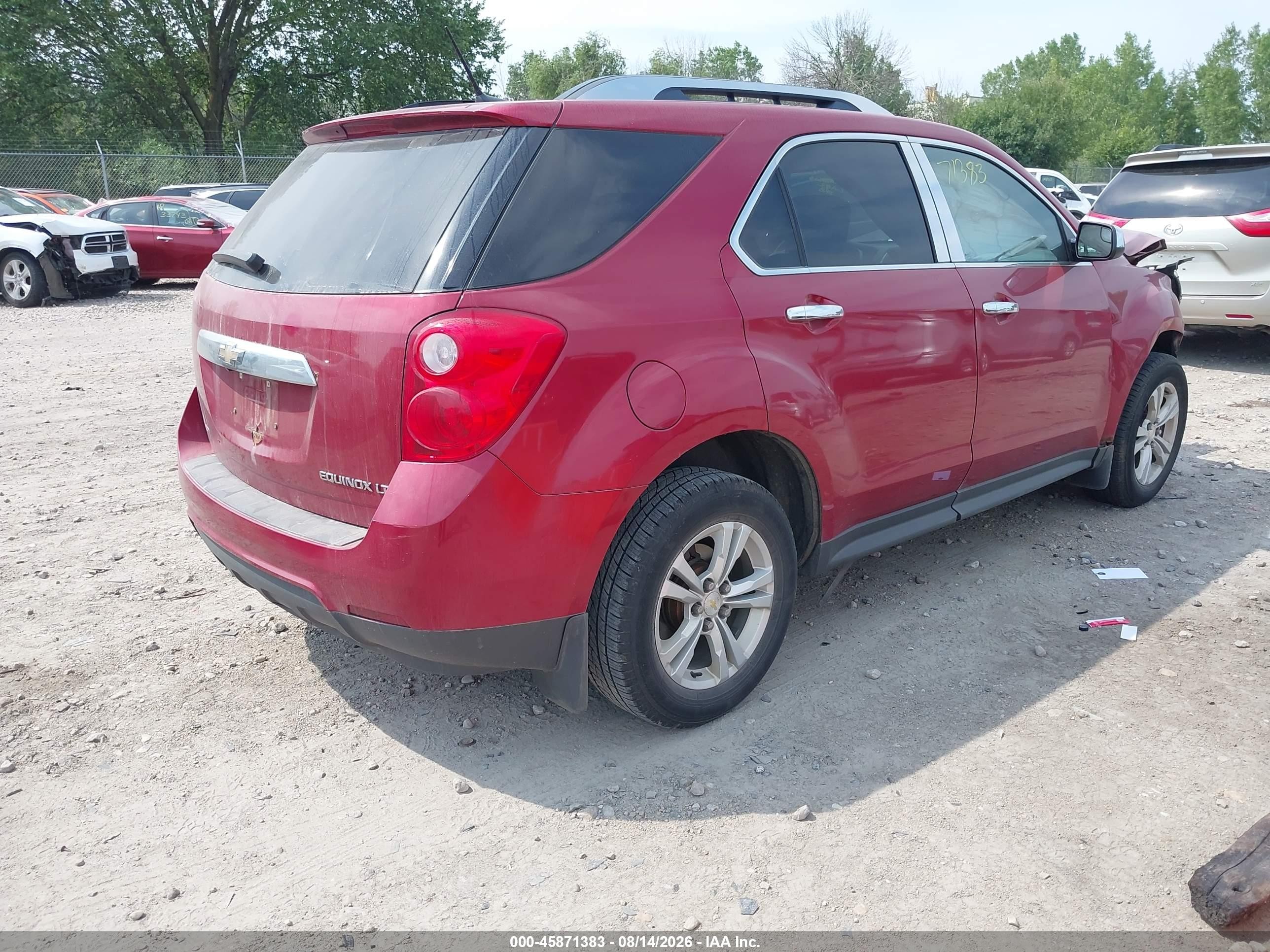 2013 Chevrolet Equinox Lt Red vin: 2GNALPEK2D6177586