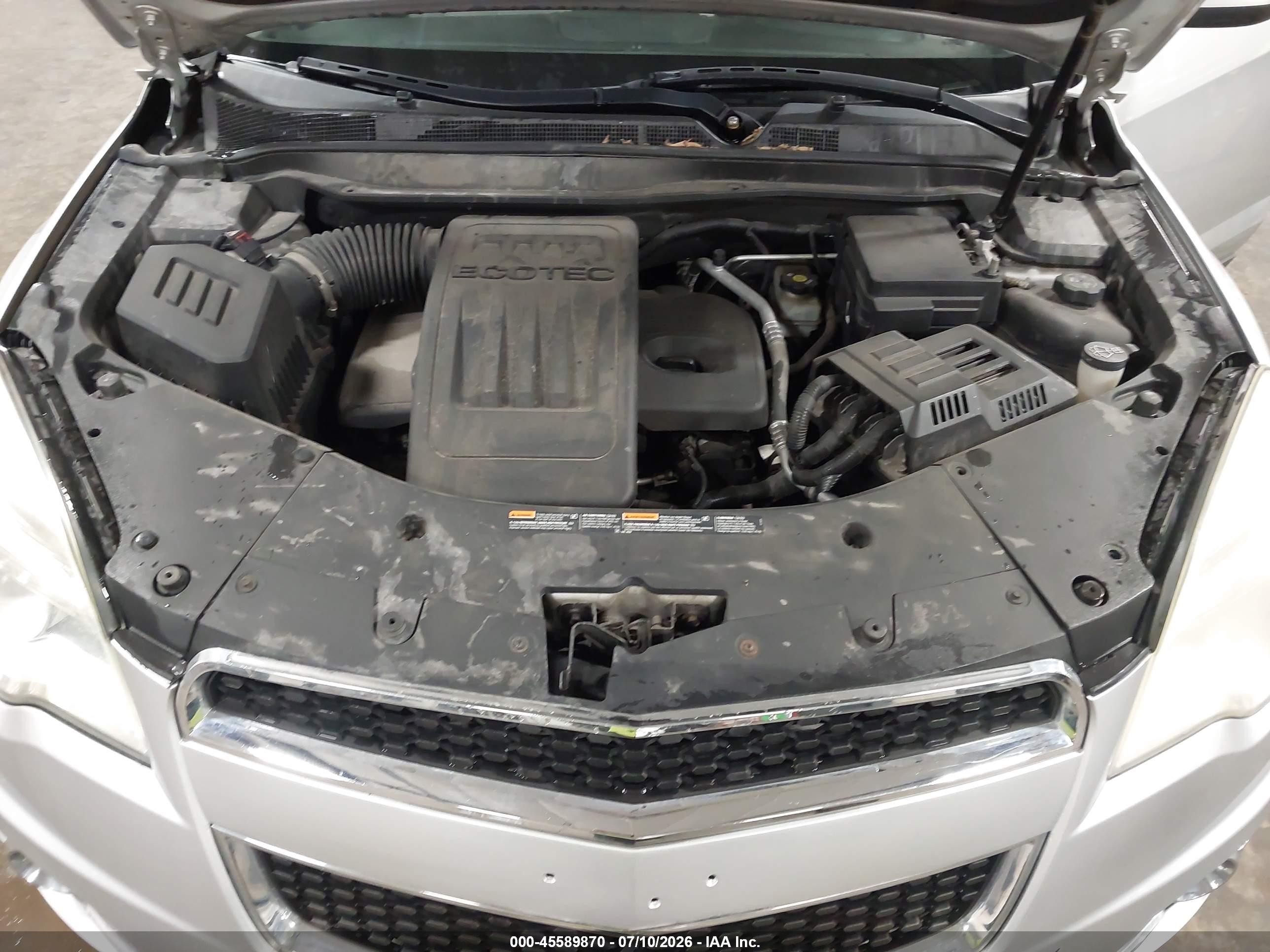 2012 Chevrolet Equinox Lt W/2lt Silver vin: 2GNALPEK3C1133334
