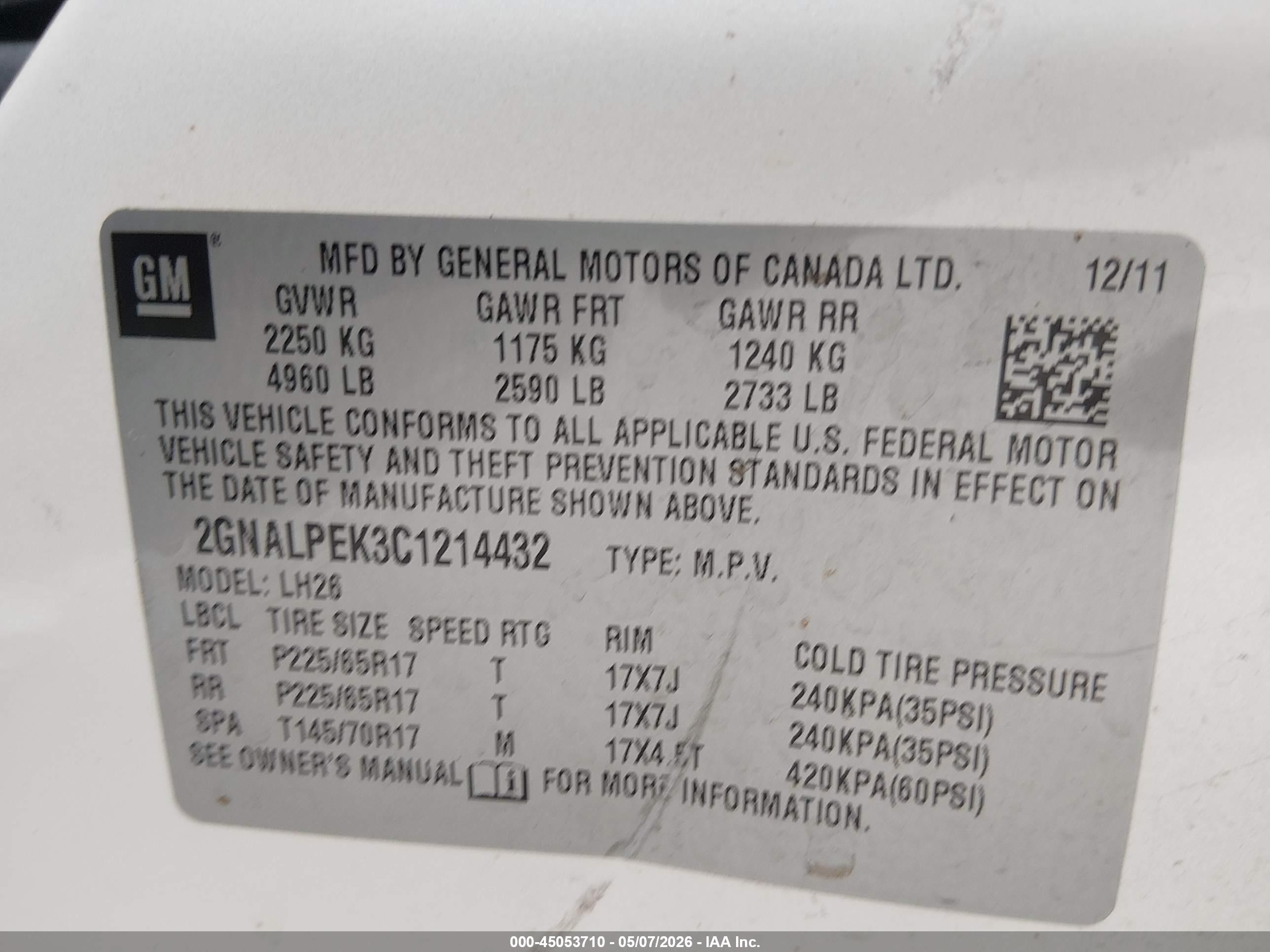 2012 Chevrolet Equinox 2lt White vin: 2GNALPEK3C1214432