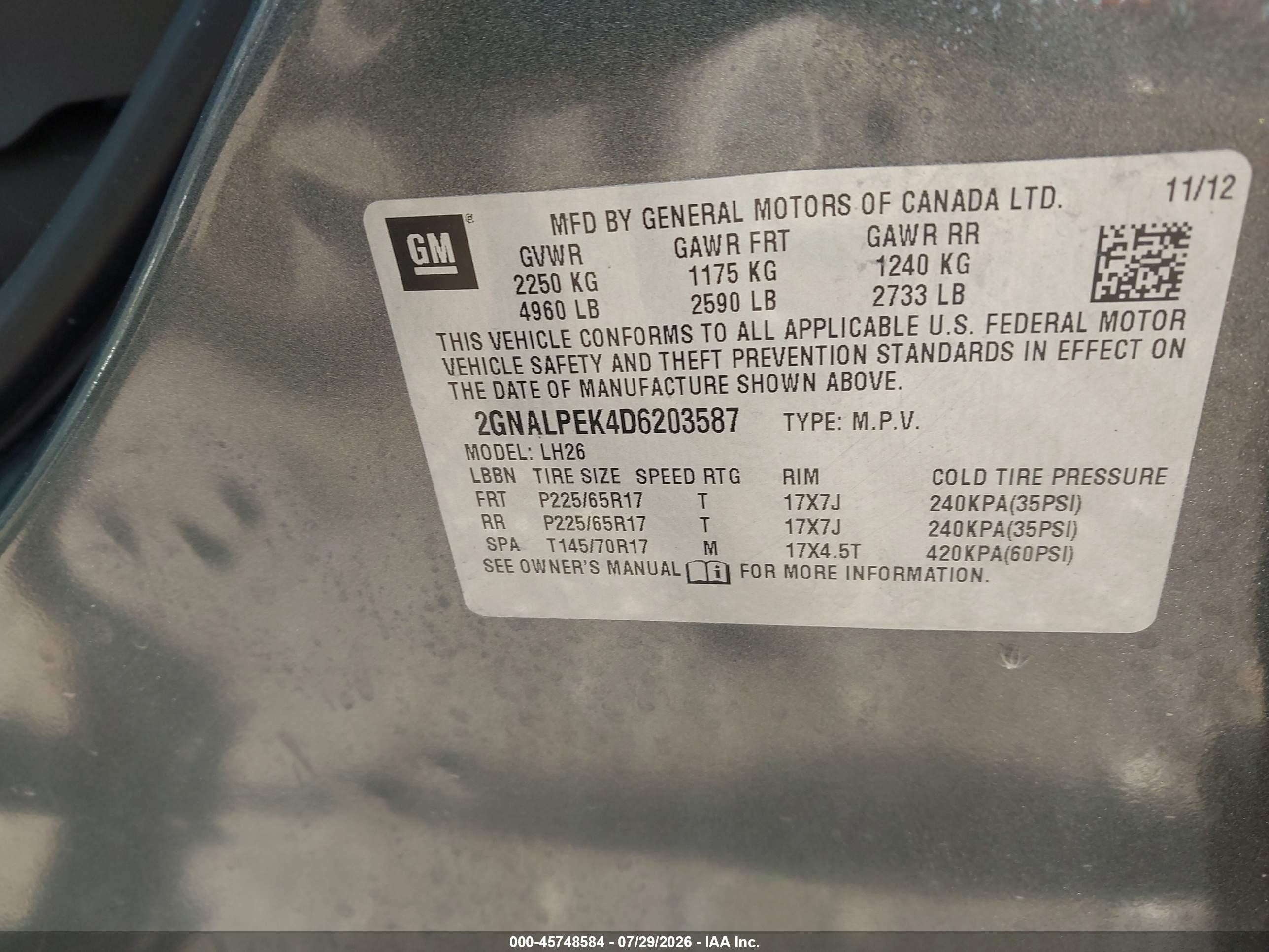 2013 Chevrolet Equinox Lt Gray vin: 2GNALPEK4D6203587
