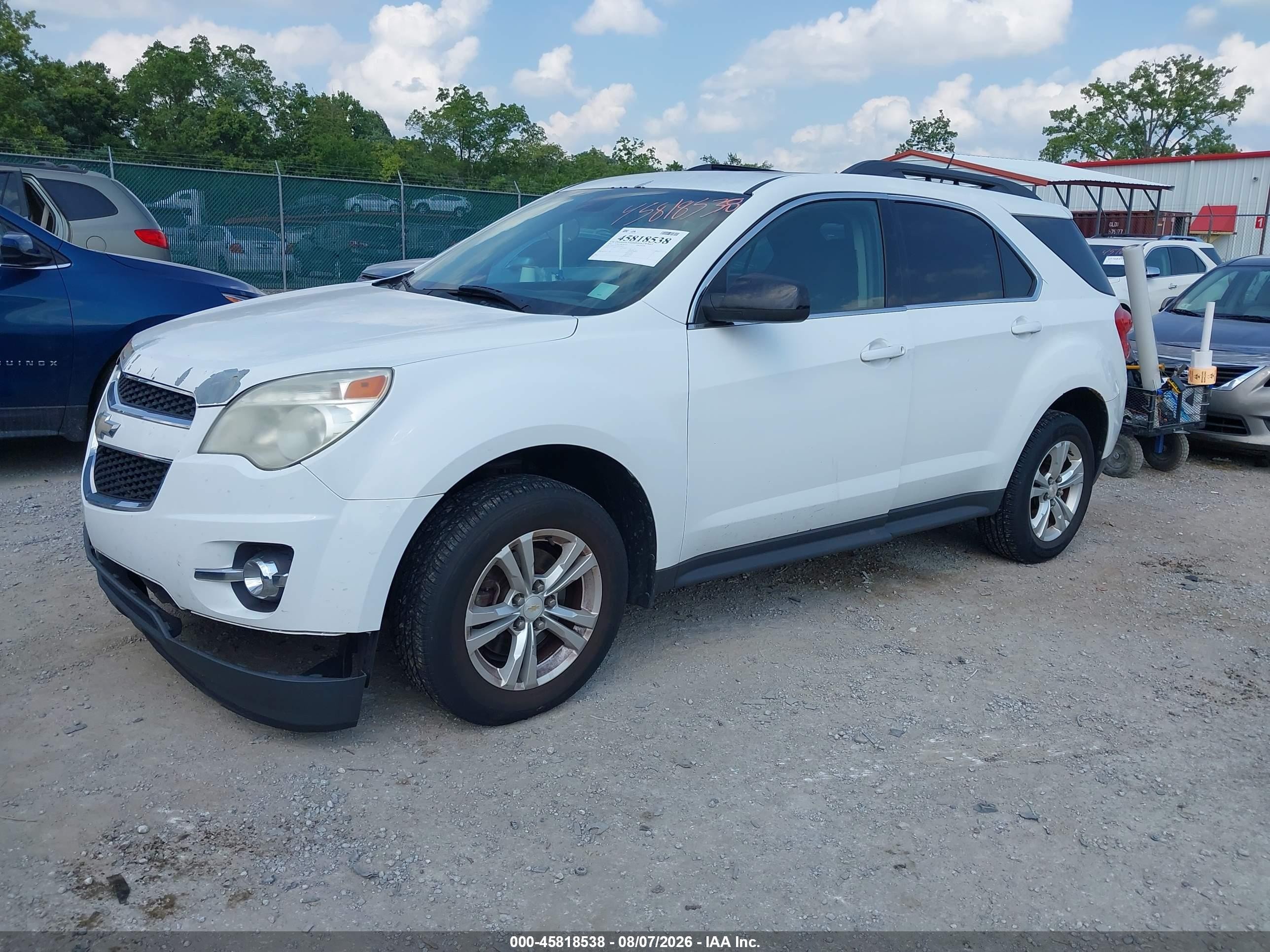2013 Chevrolet Equinox Lt White vin: 2GNALPEK5D6196424