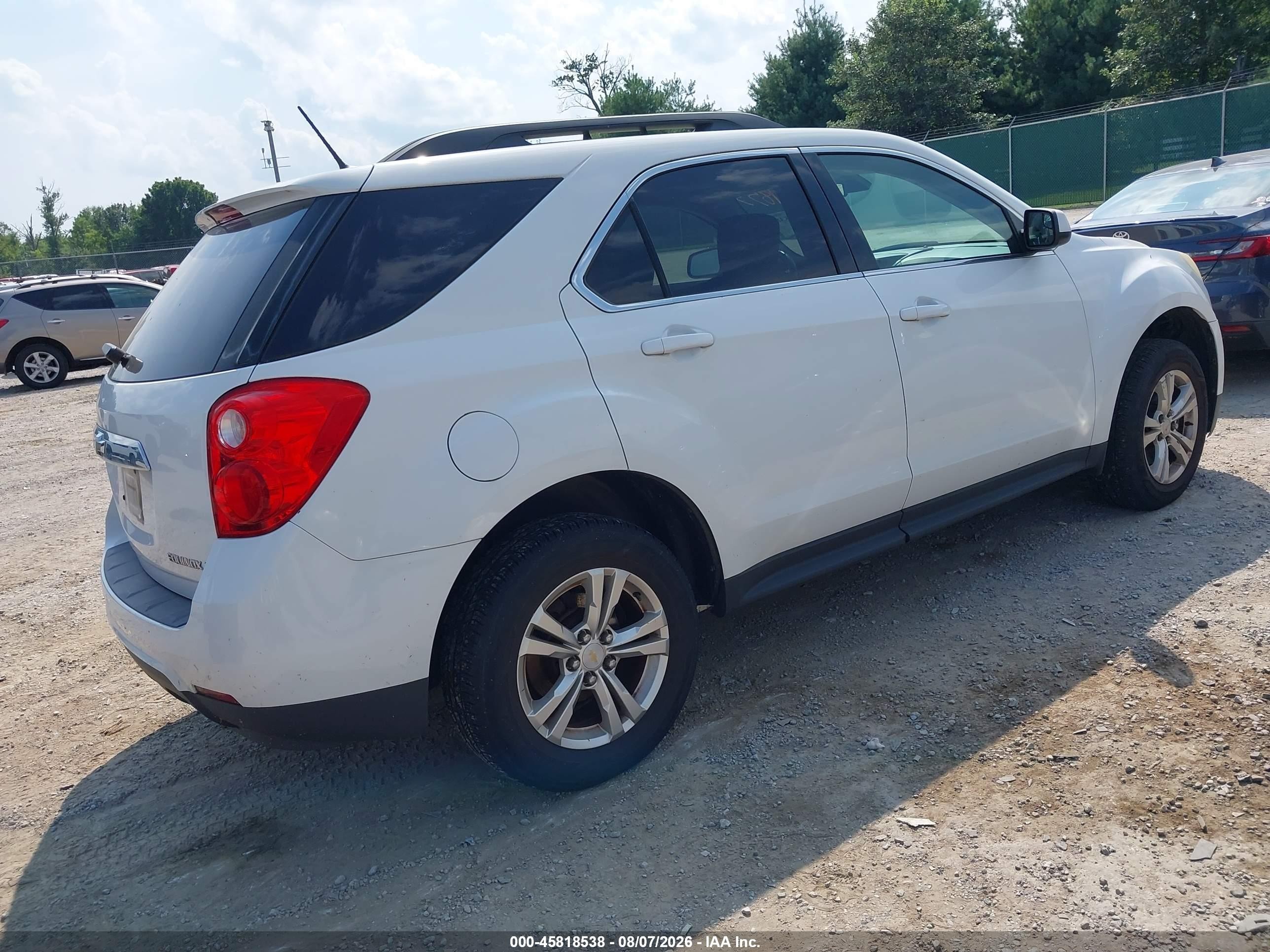 2013 Chevrolet Equinox Lt White vin: 2GNALPEK5D6196424