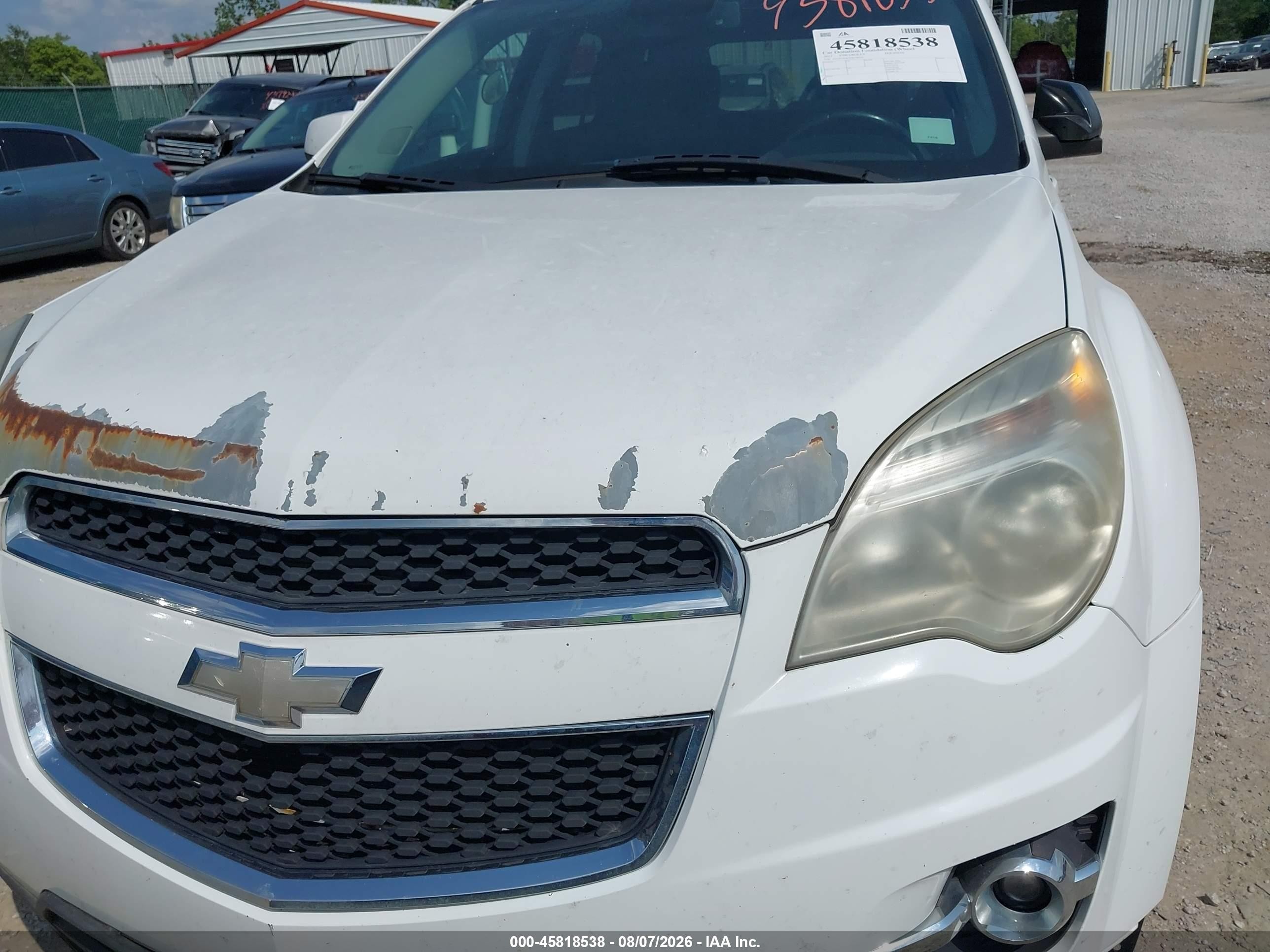 2013 Chevrolet Equinox Lt White vin: 2GNALPEK5D6196424