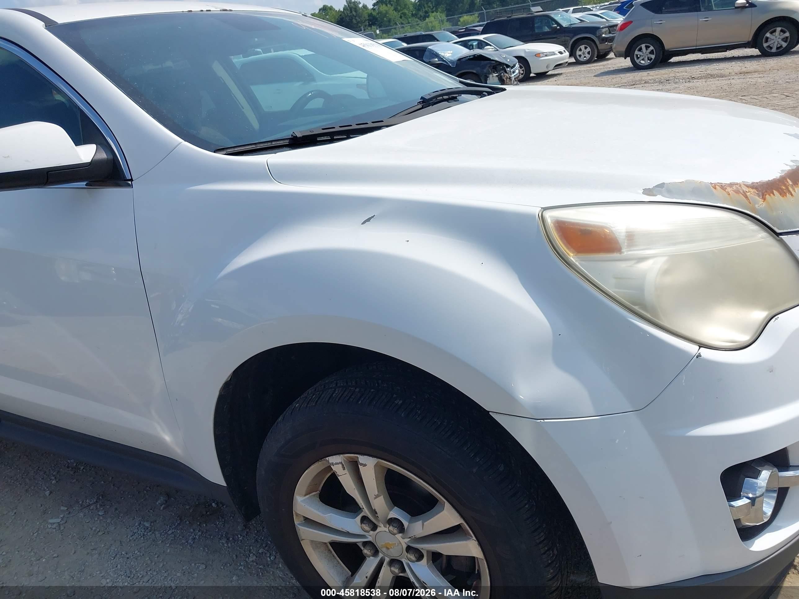 2013 Chevrolet Equinox Lt White vin: 2GNALPEK5D6196424