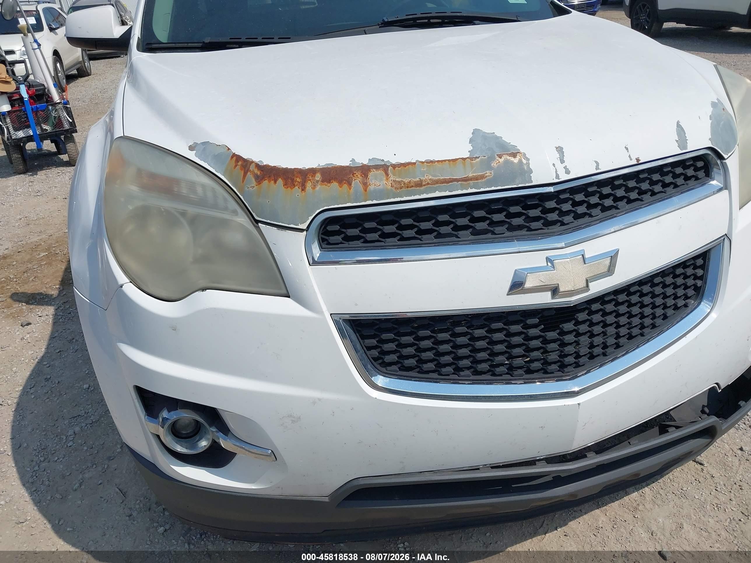 2013 Chevrolet Equinox Lt White vin: 2GNALPEK5D6196424