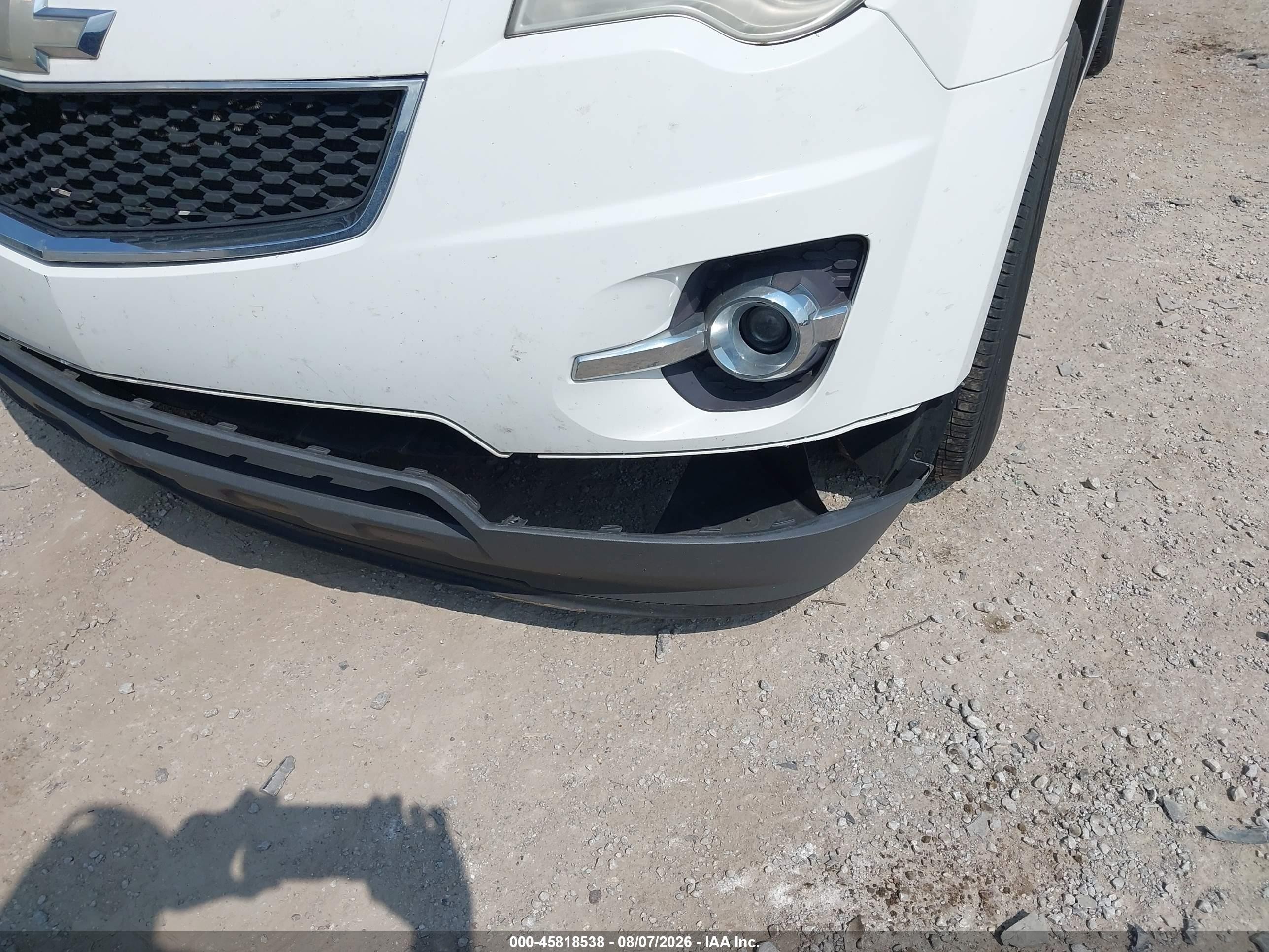 2013 Chevrolet Equinox Lt White vin: 2GNALPEK5D6196424