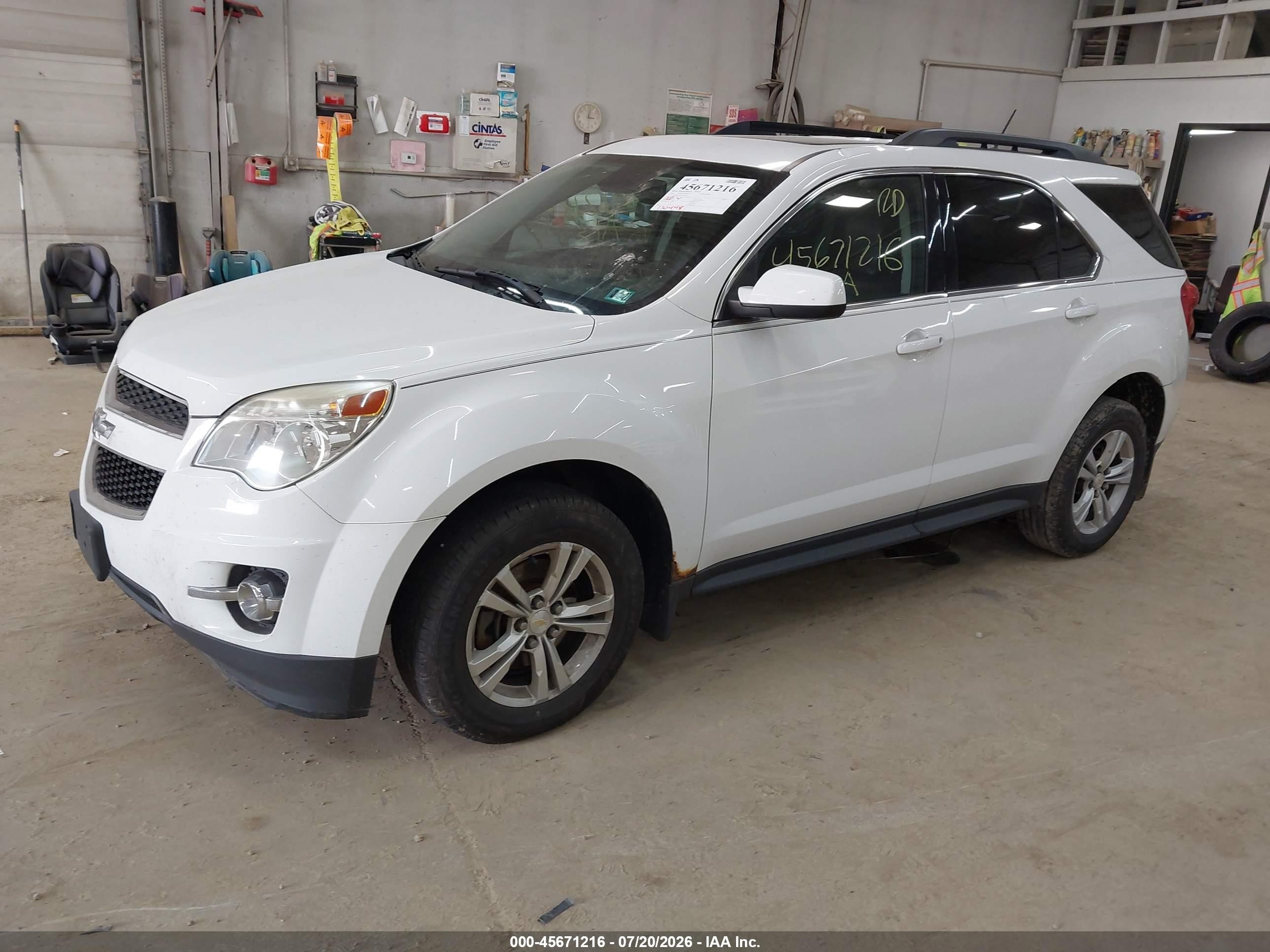 2013 Chevrolet Equinox Lt White vin: 2GNALPEK5D6349609