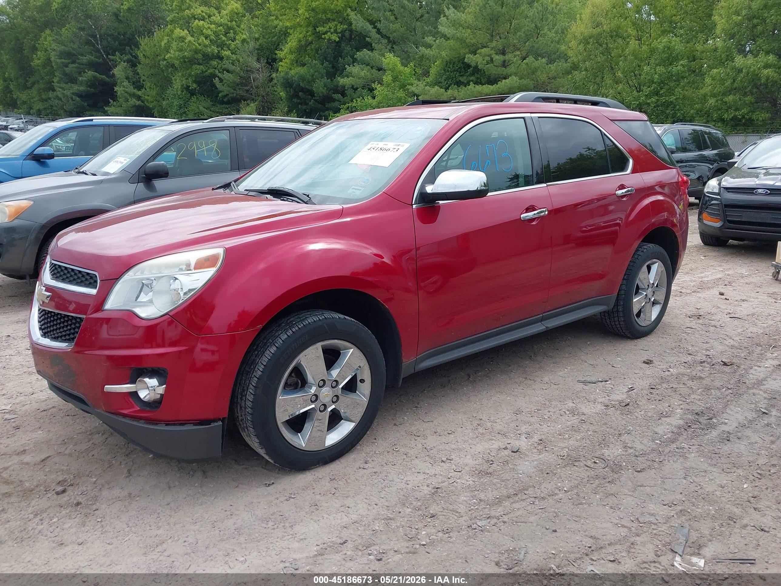 2013 Chevrolet Equinox 2lt Red vin: 2GNALPEK5D6402048