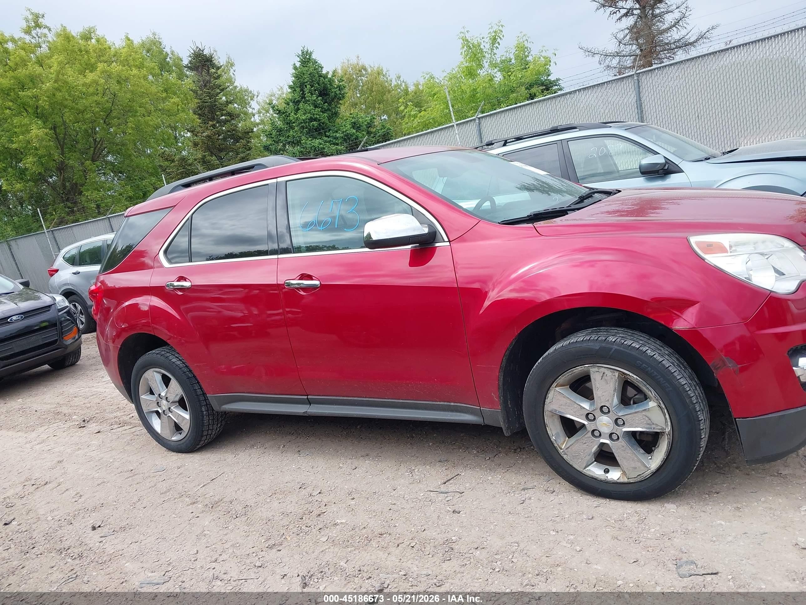 2013 Chevrolet Equinox 2lt Red vin: 2GNALPEK5D6402048