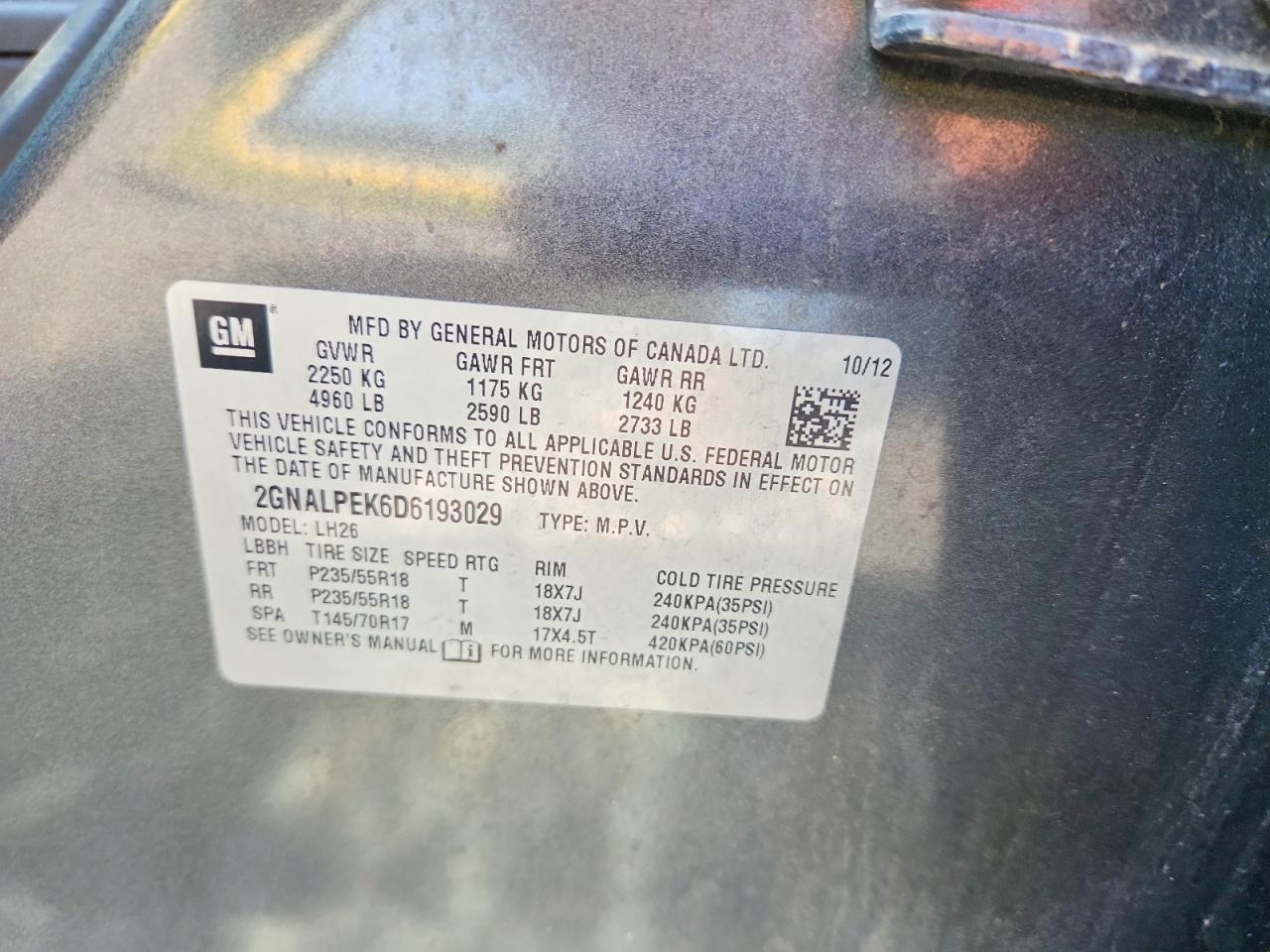 2013 Chevrolet Equinox Lt Gray vin: 2GNALPEK6D6193029