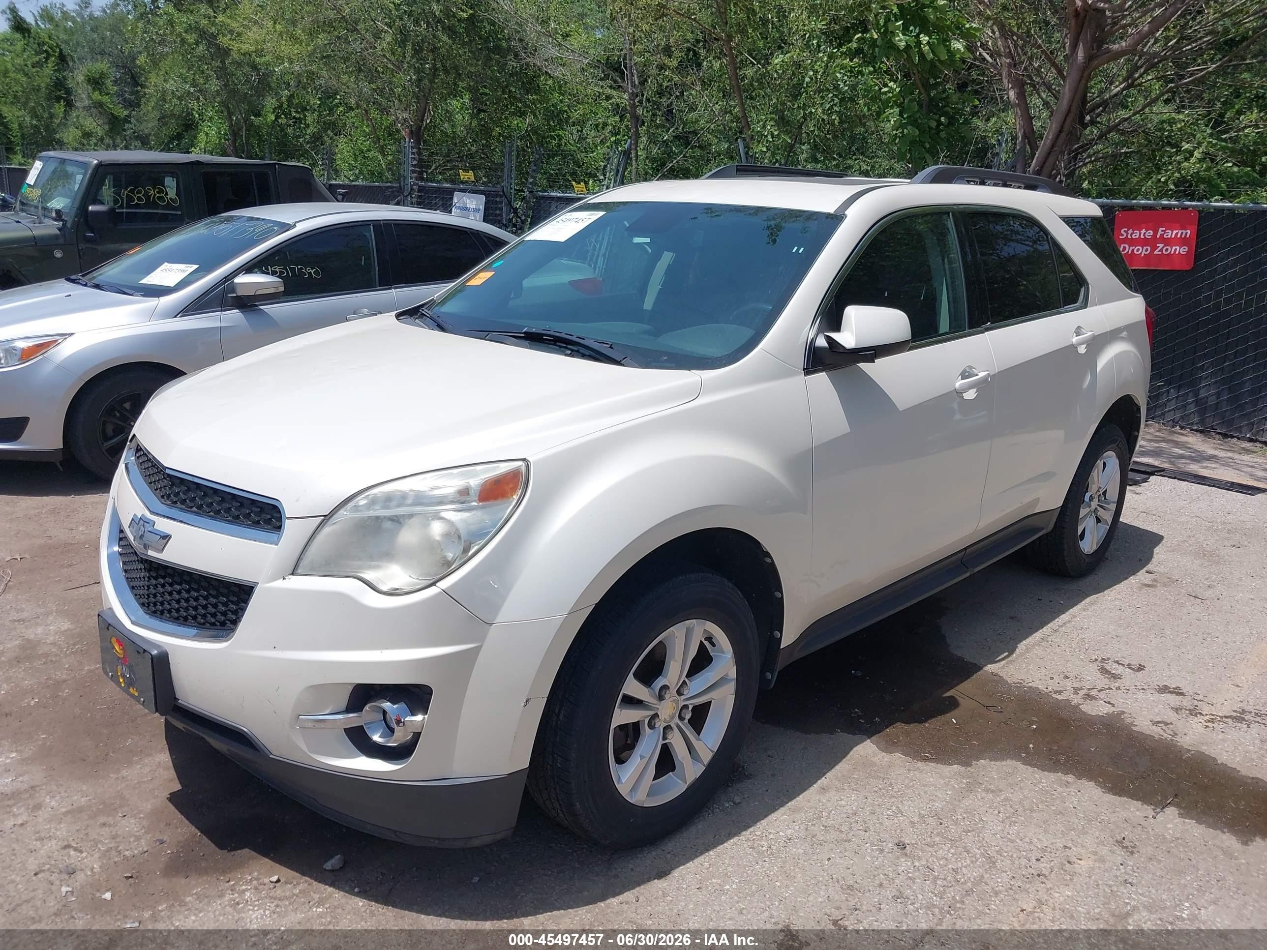2012 Chevrolet Equinox Lt W/2lt White vin: 2GNALPEK7C1230777