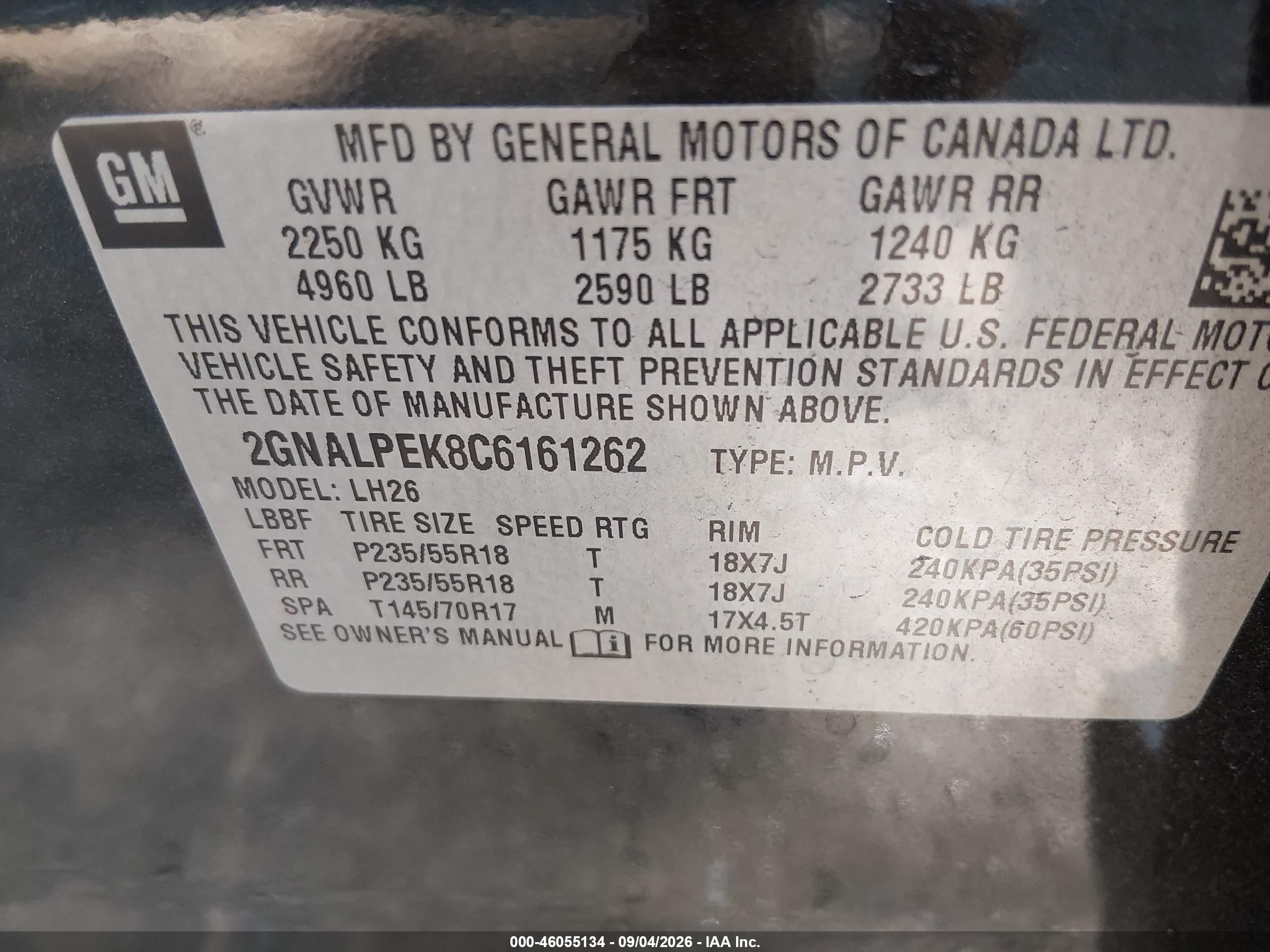 2012 Chevrolet Equinox 2lt Черный vin: 2GNALPEK8C6161262
