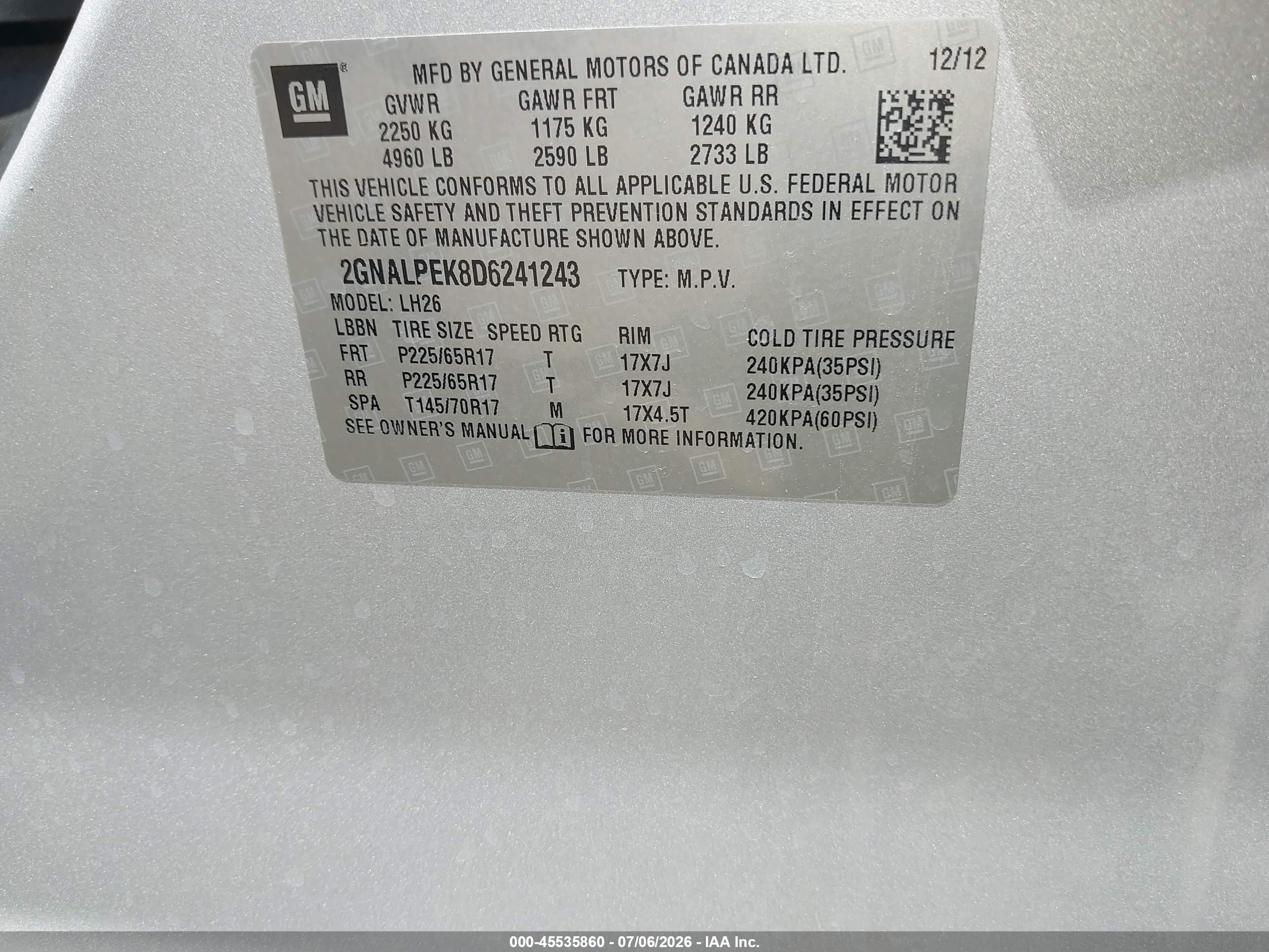 2013 Chevrolet Equinox Lt Silver vin: 2GNALPEK8D6241243