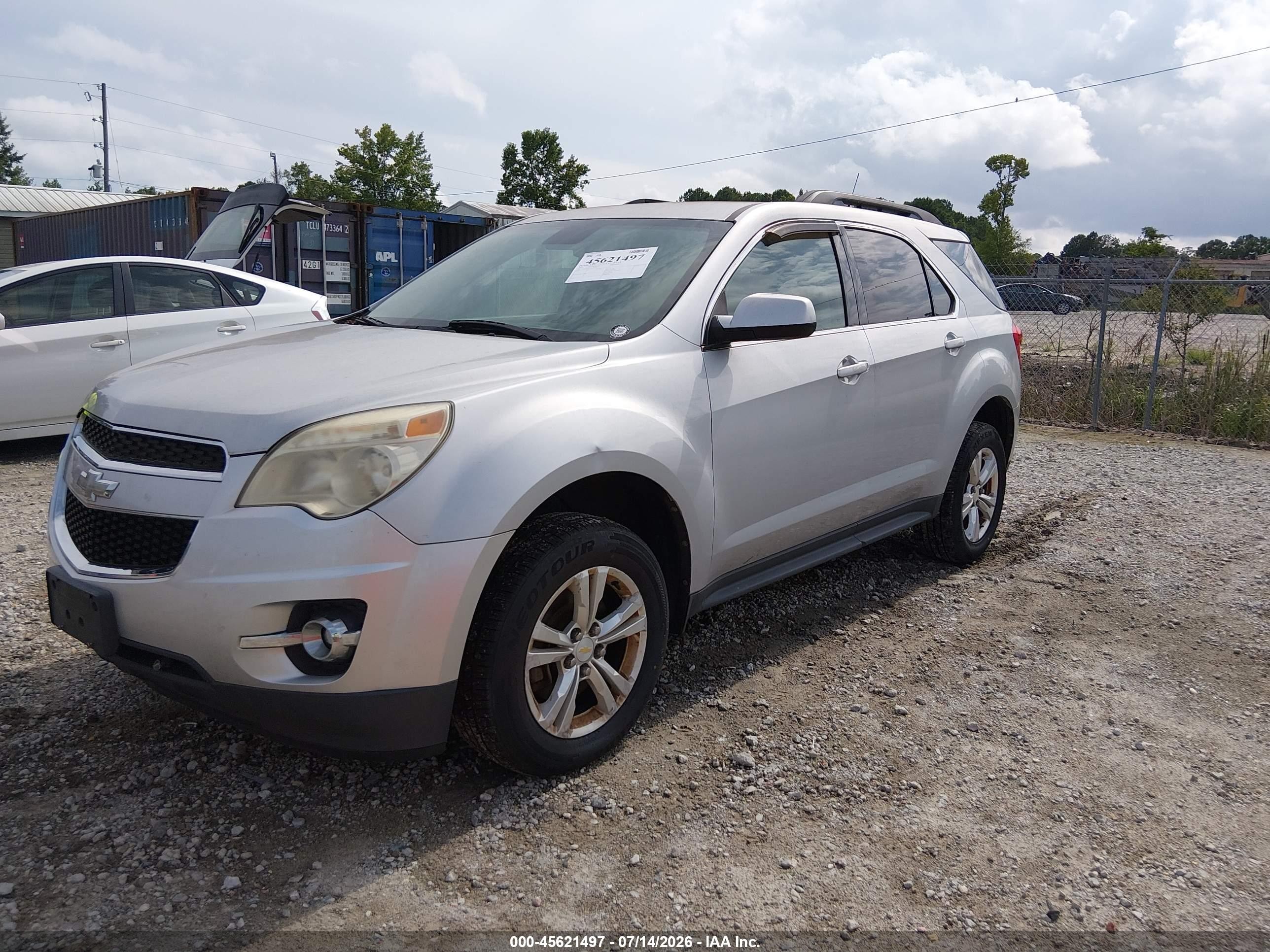 2012 Chevrolet Equinox Lt W/2lt Silver vin: 2GNALPEK9C6200991