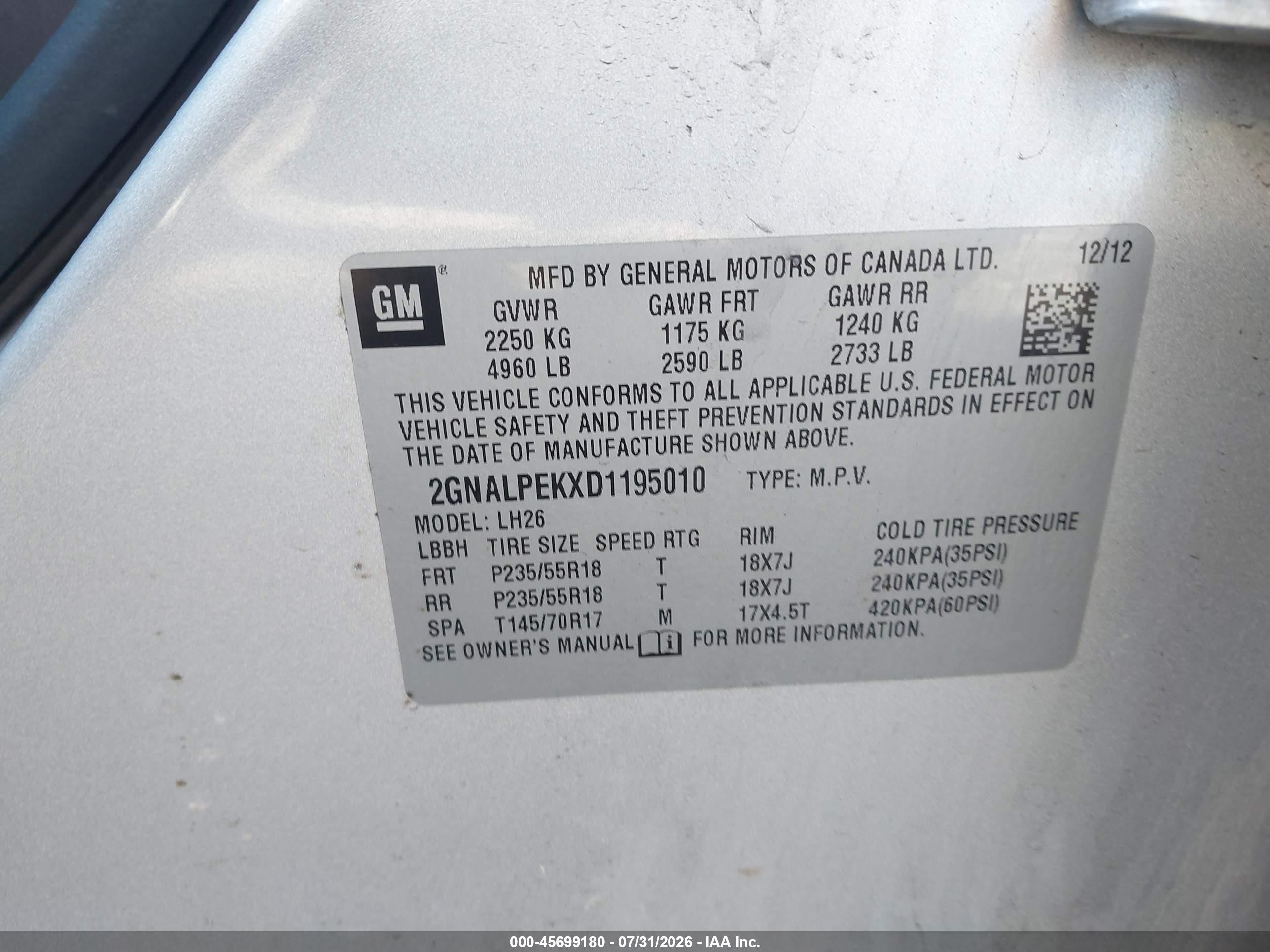 2013 Chevrolet Equinox Lt Silver vin: 2GNALPEKXD1195010