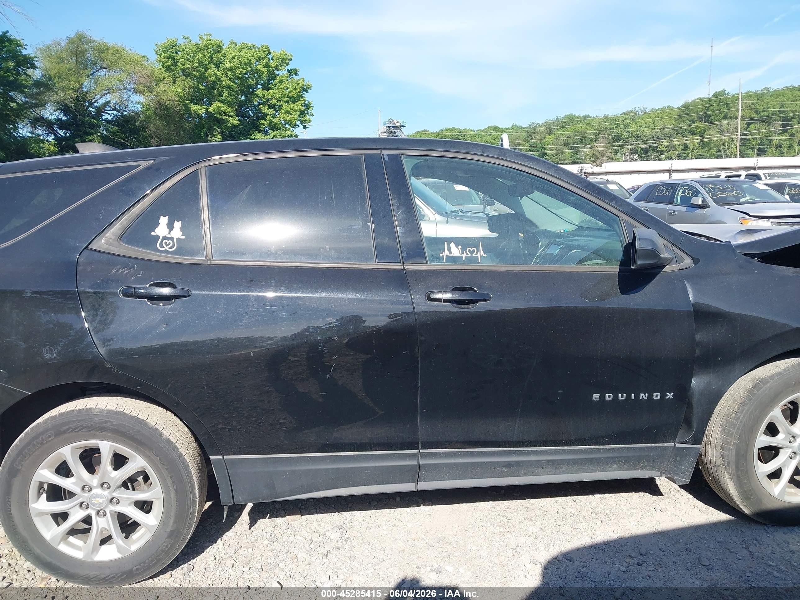 2019 Chevrolet Equinox Ls Black vin: 2GNAXHEV3K6295356