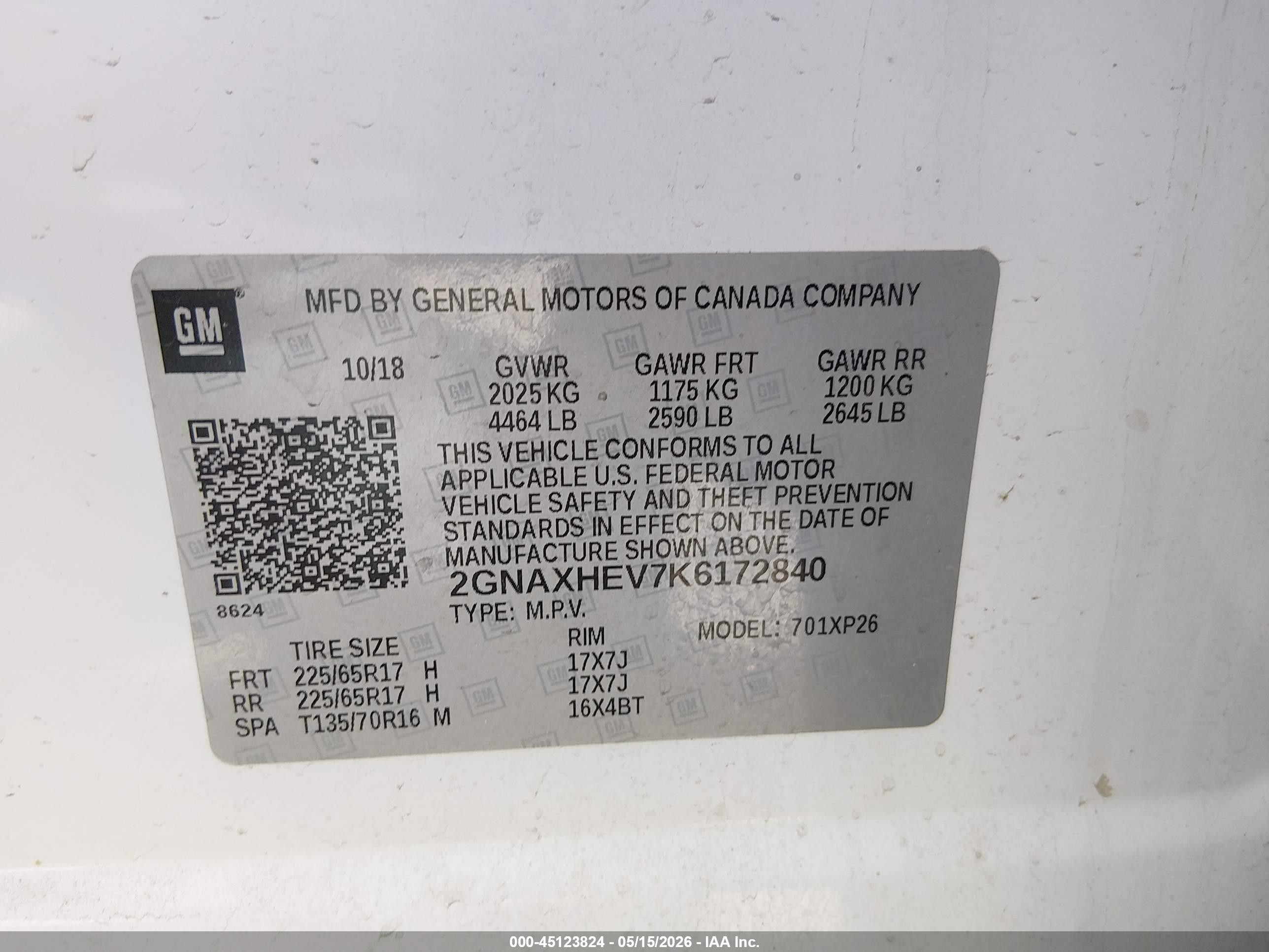 2019 Chevrolet Equinox Ls White vin: 2GNAXHEV7K6172840