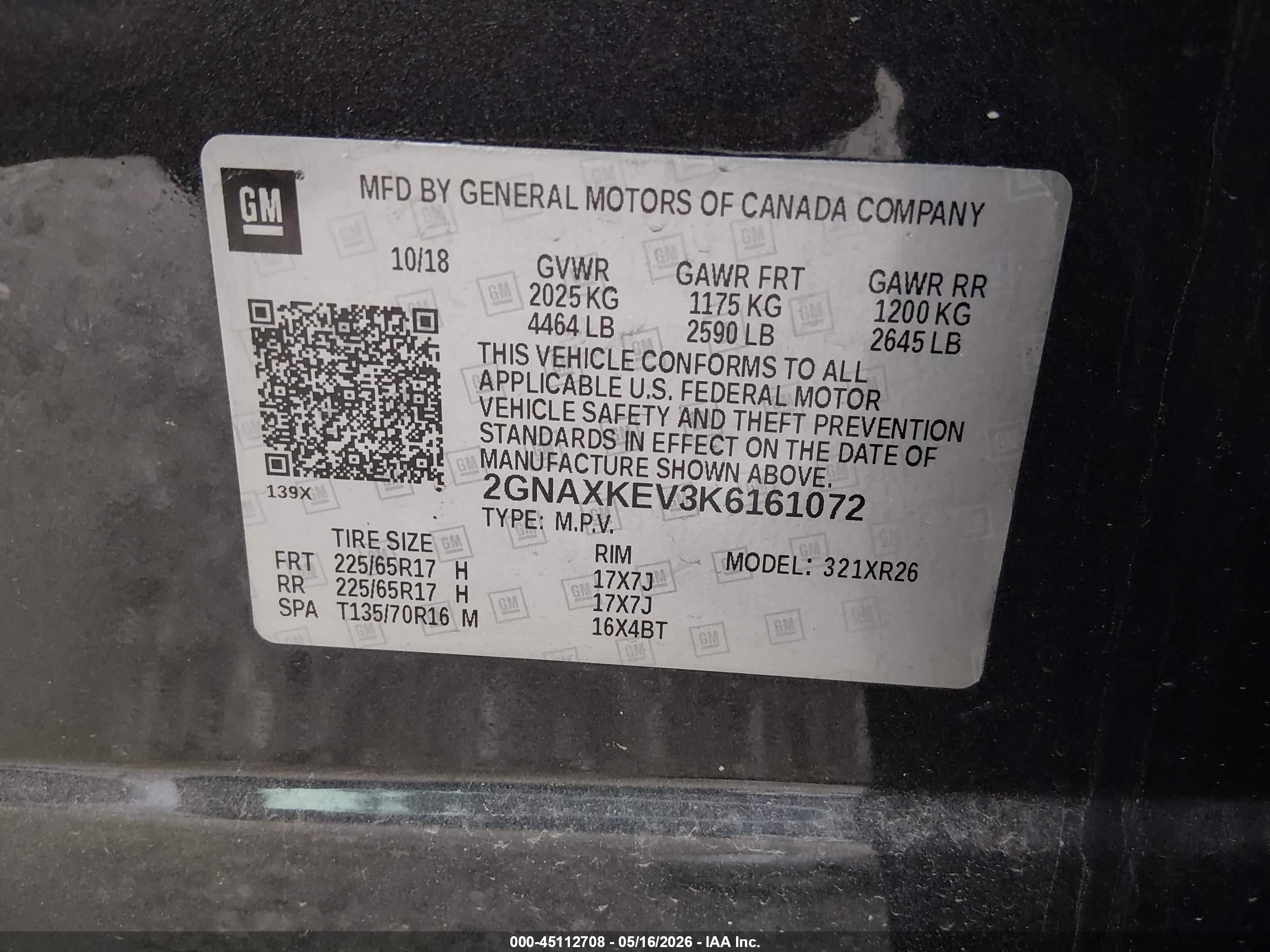 2019 Chevrolet Equinox Lt Gray vin: 2GNAXKEV3K6161072