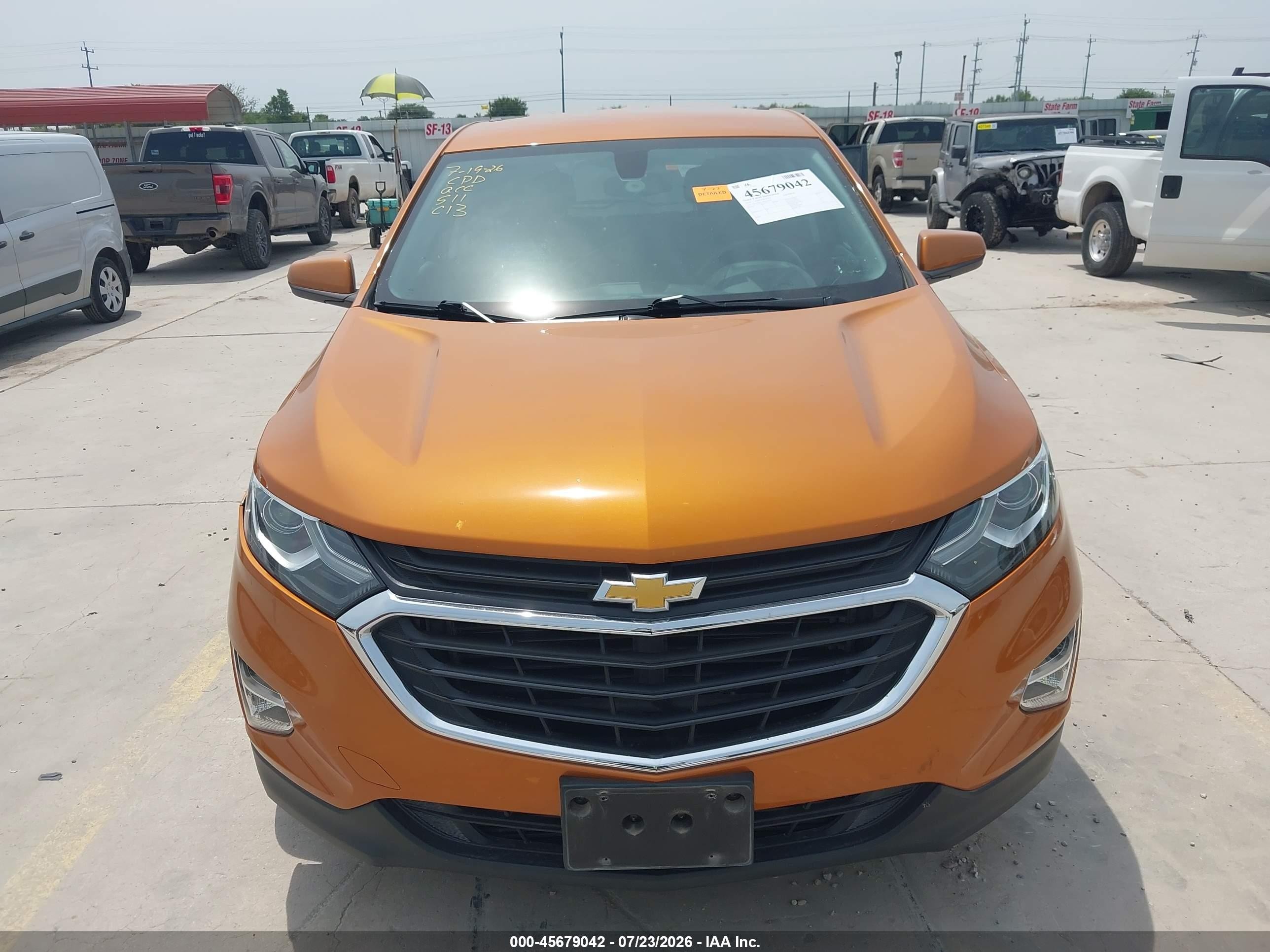 2019 Chevrolet Equinox Lt Оранжевый vin: 2GNAXKEV8K6176506
