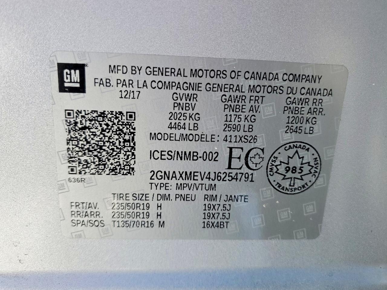 2018 Chevrolet Equinox Premier Серебряный vin: 2GNAXMEV4J6254791
