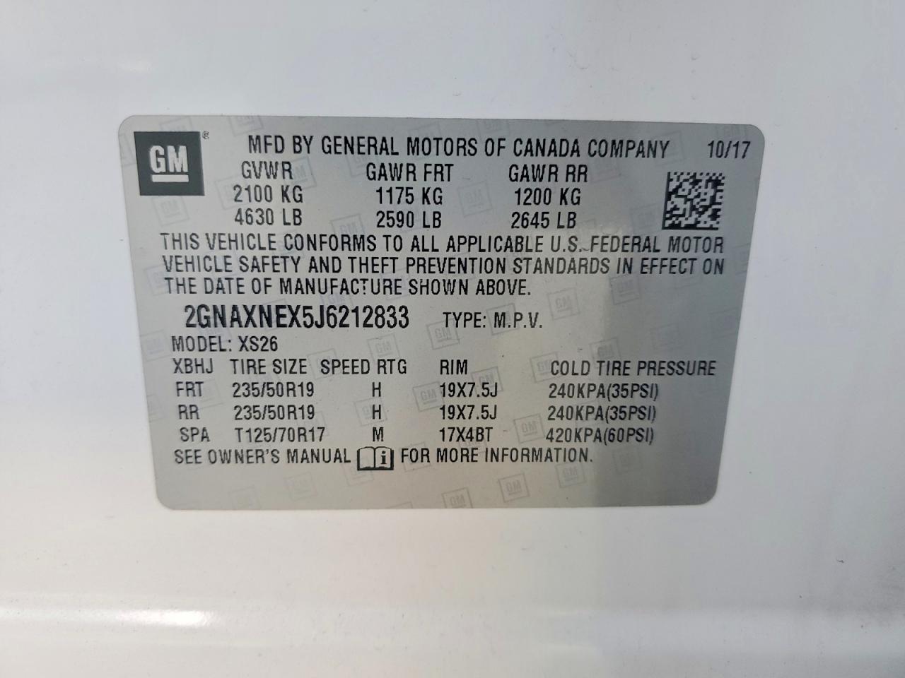 2018 Chevrolet Equinox Premier Белый vin: 2GNAXNEX5J6212833