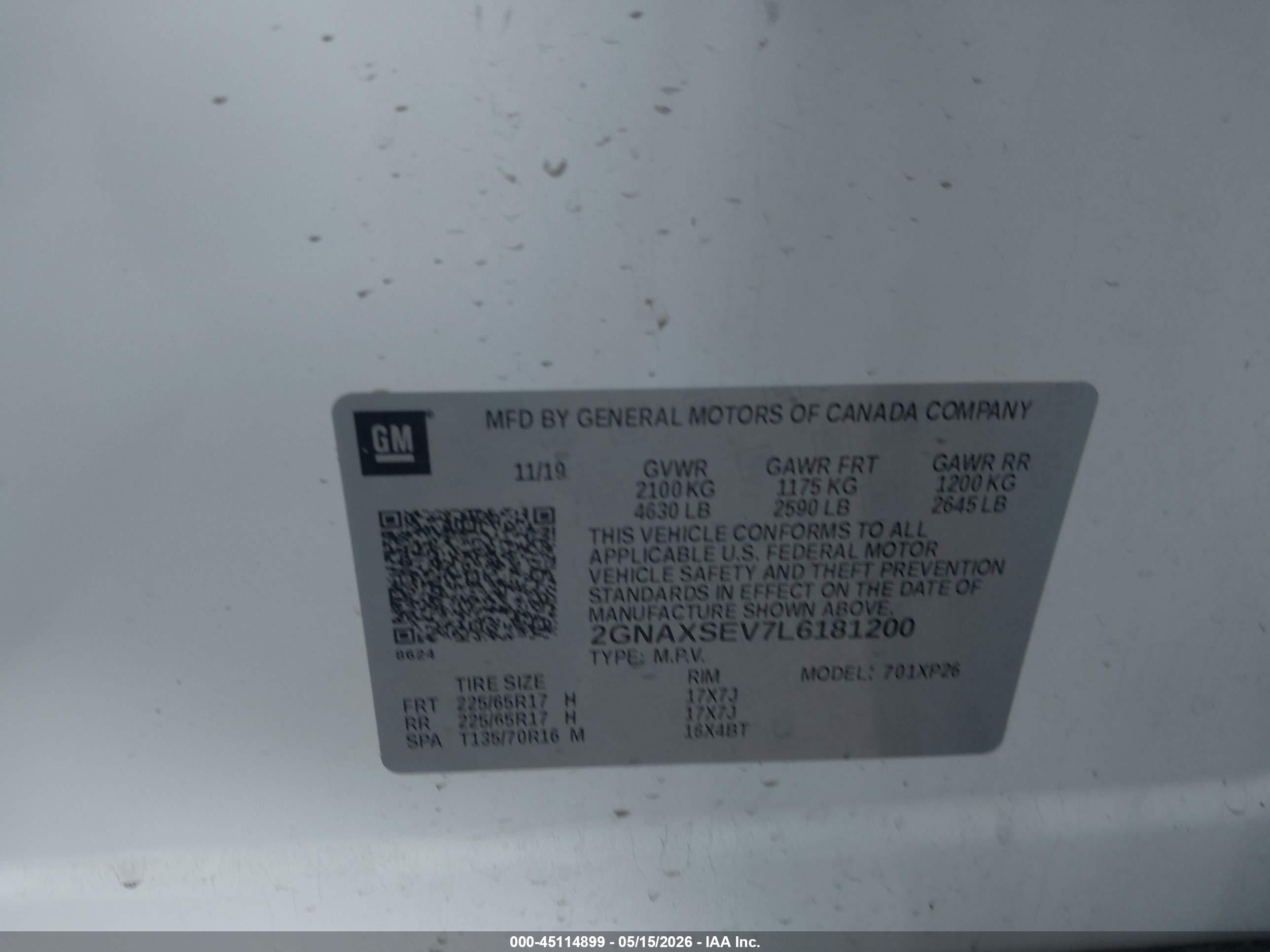 2020 Chevrolet Equinox Awd Ls White vin: 2GNAXSEV7L6181200