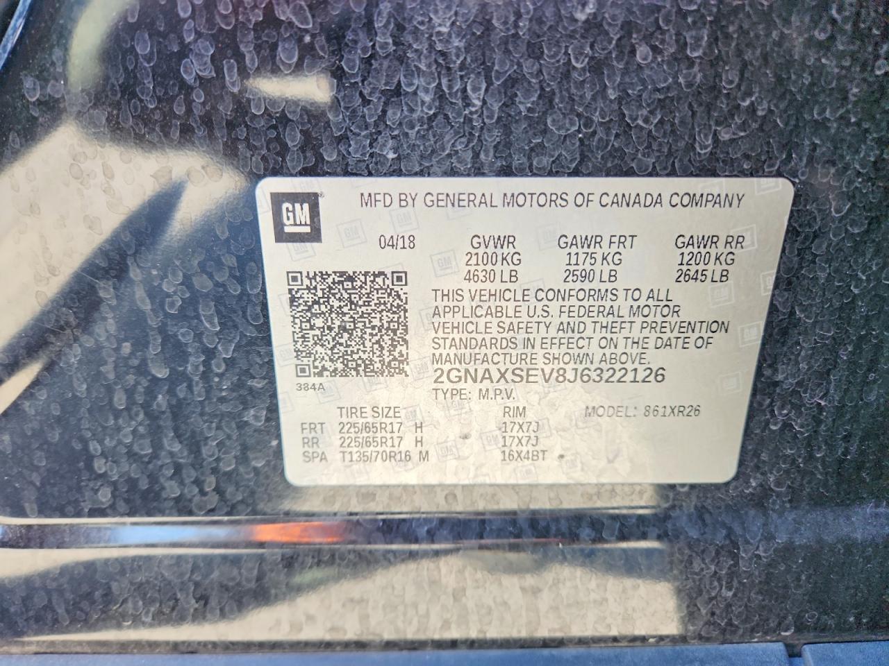 2018 Chevrolet Equinox Lt Black vin: 2GNAXSEV8J6322126