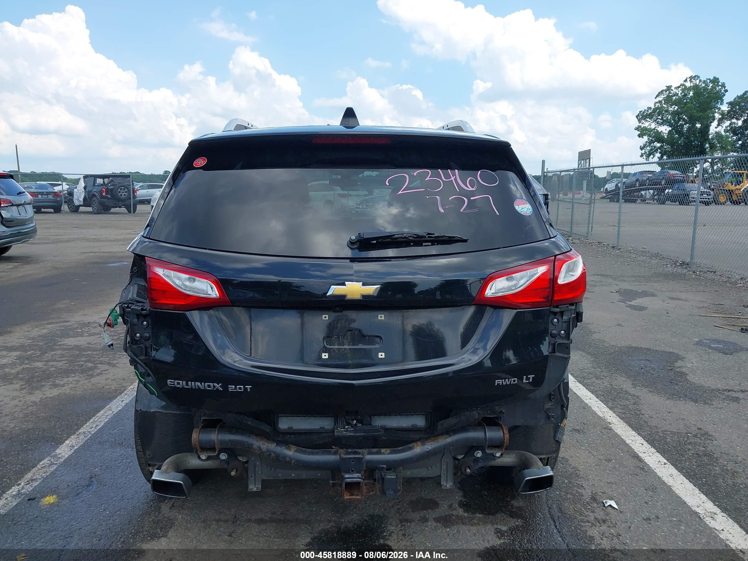 2018 Chevrolet Equinox Lt Black vin: 2GNAXTEX4J6145906