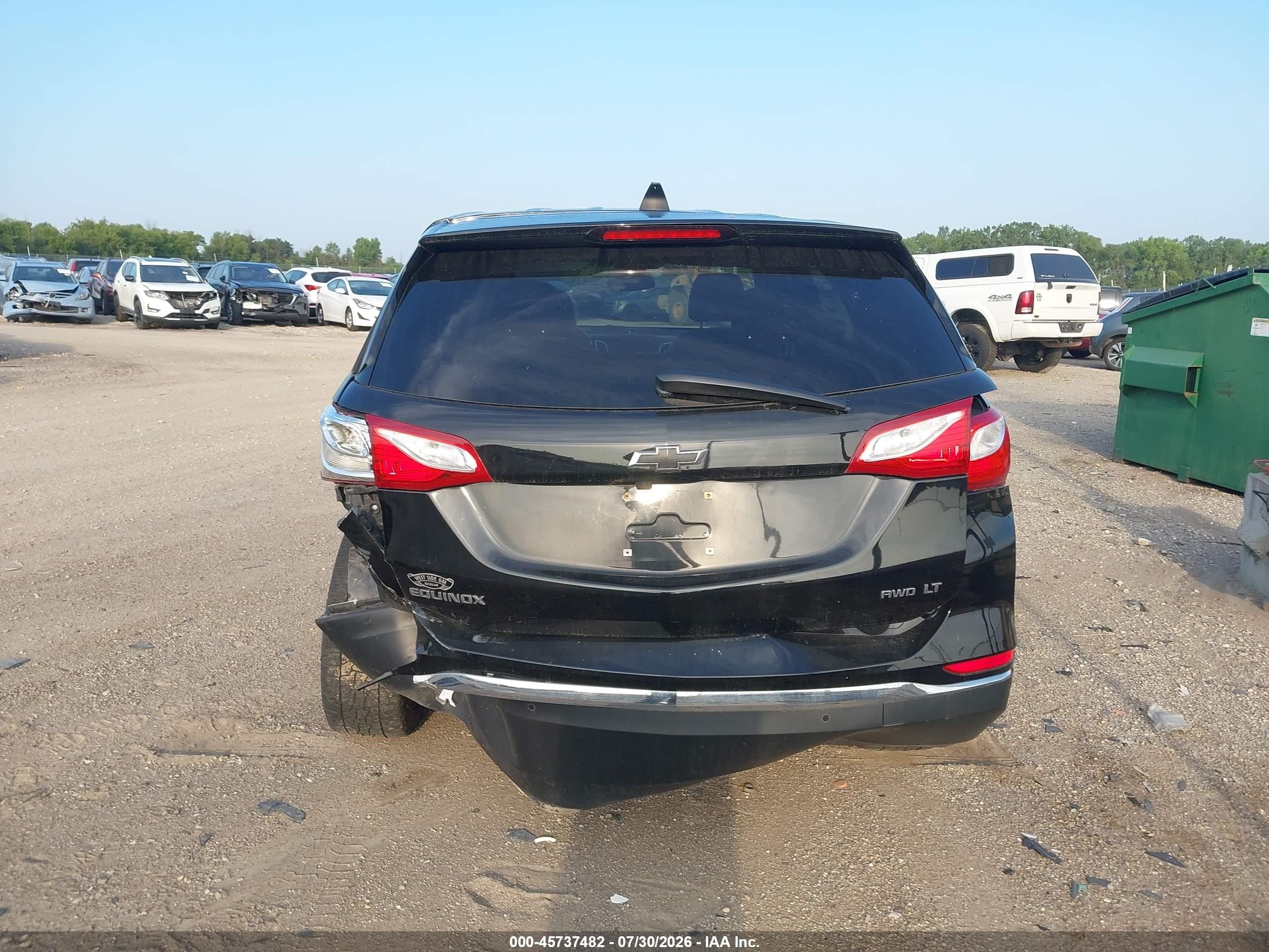 2020 Chevrolet Equinox Awd Lt 1.5l Turbo Черный vin: 2GNAXUEV3L6187359
