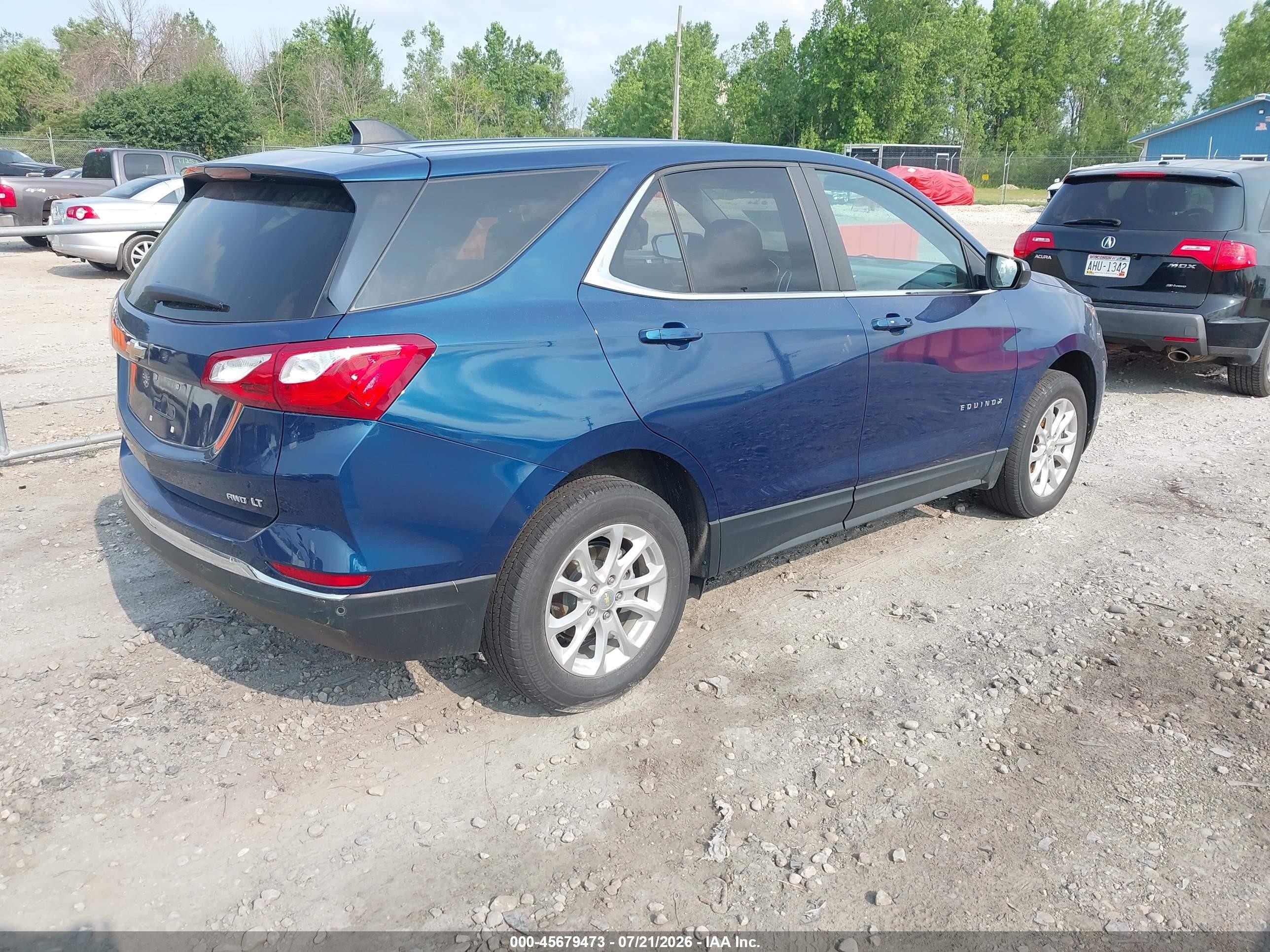 2021 Chevrolet Equinox Awd Lt Синий vin: 2GNAXUEV7M6134035