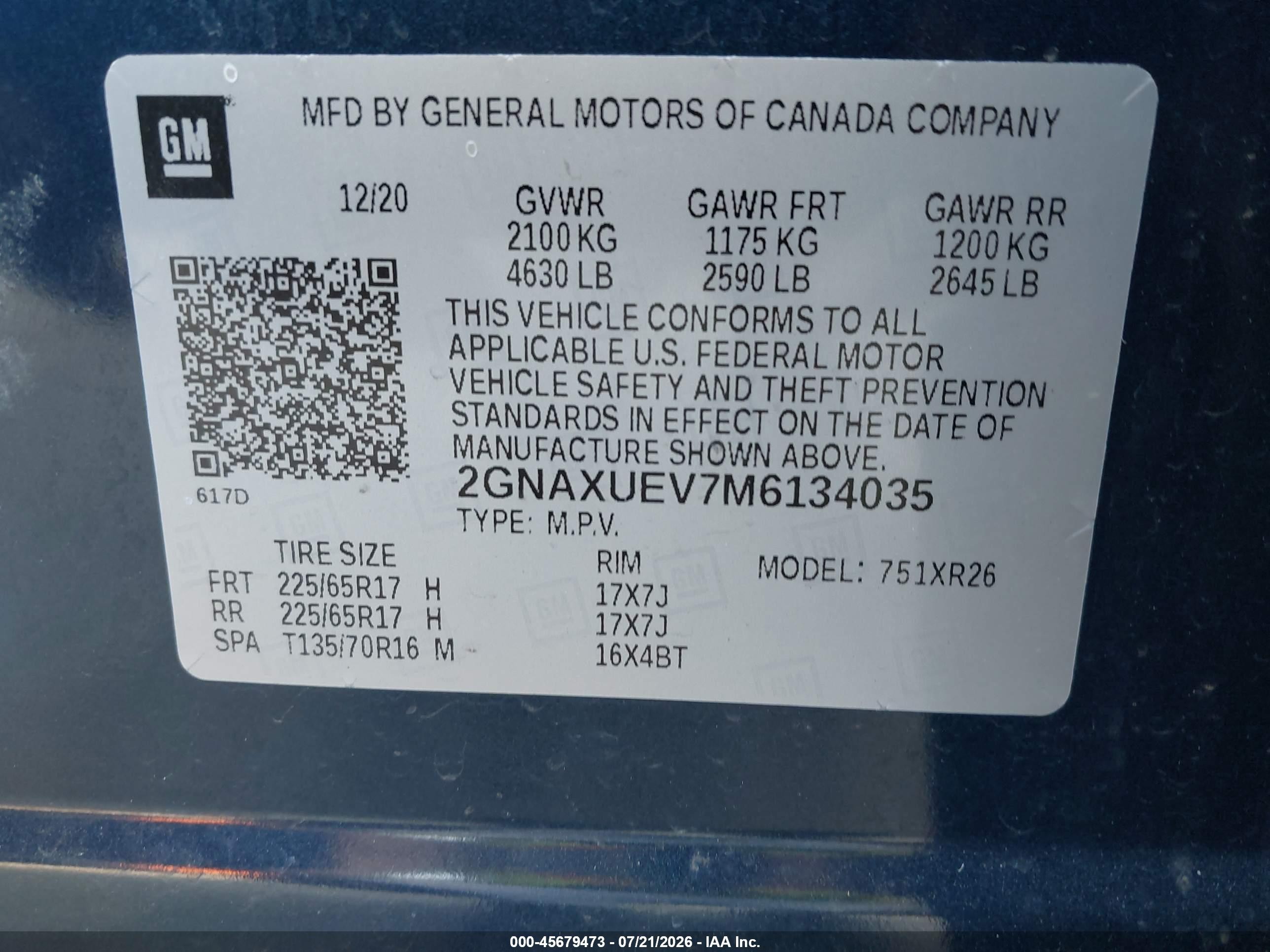 2021 Chevrolet Equinox Awd Lt Синий vin: 2GNAXUEV7M6134035