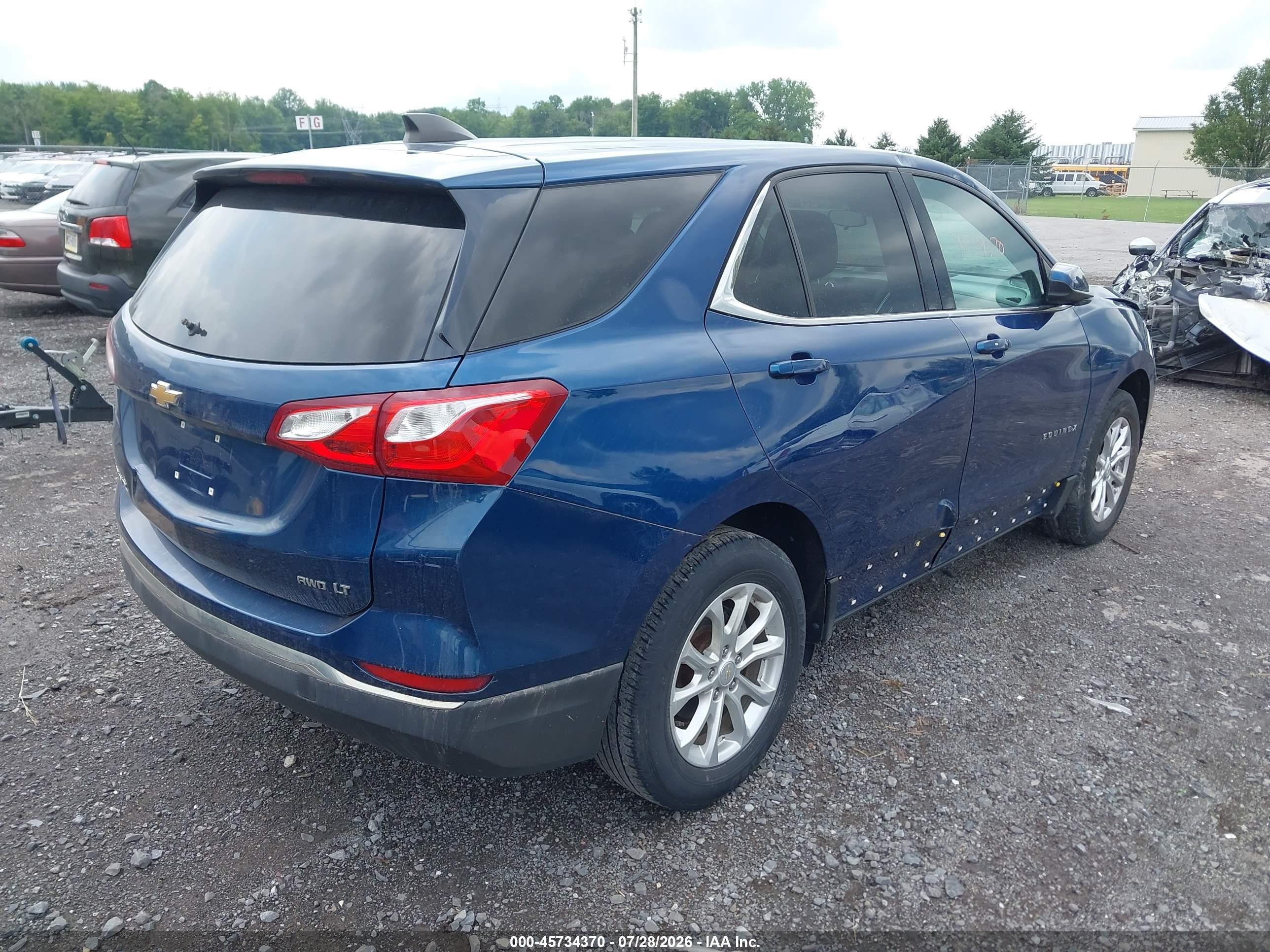 2020 Chevrolet Equinox Awd Lt 1.5l Turbo Синий vin: 2GNAXUEV9L6158982