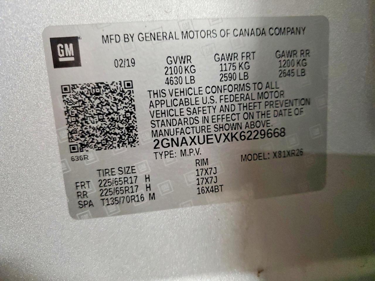 2019 Chevrolet Equinox Lt Silver vin: 2GNAXUEVXK6229668