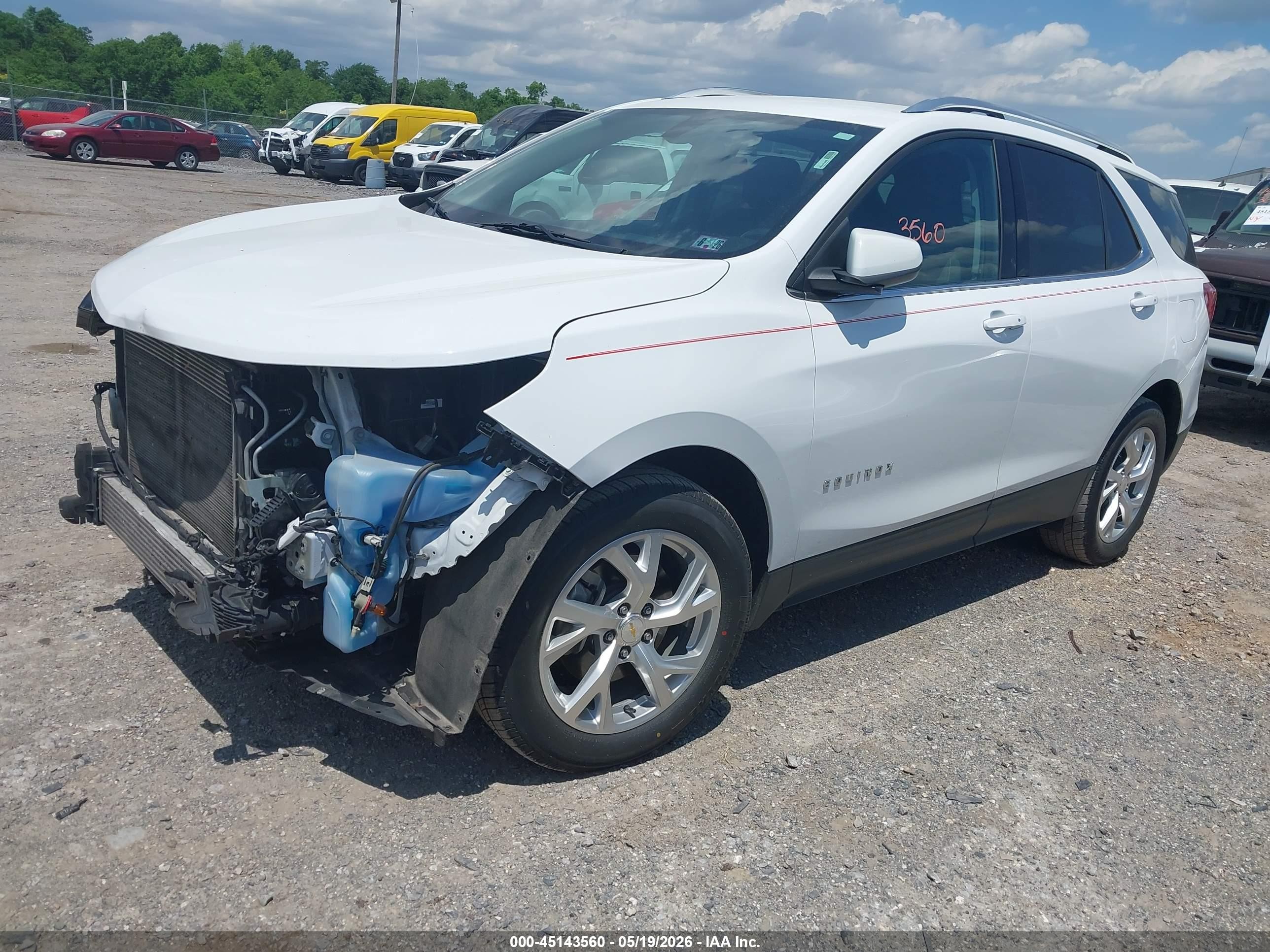 2019 Chevrolet Equinox Lt White vin: 2GNAXVEX8K6206316