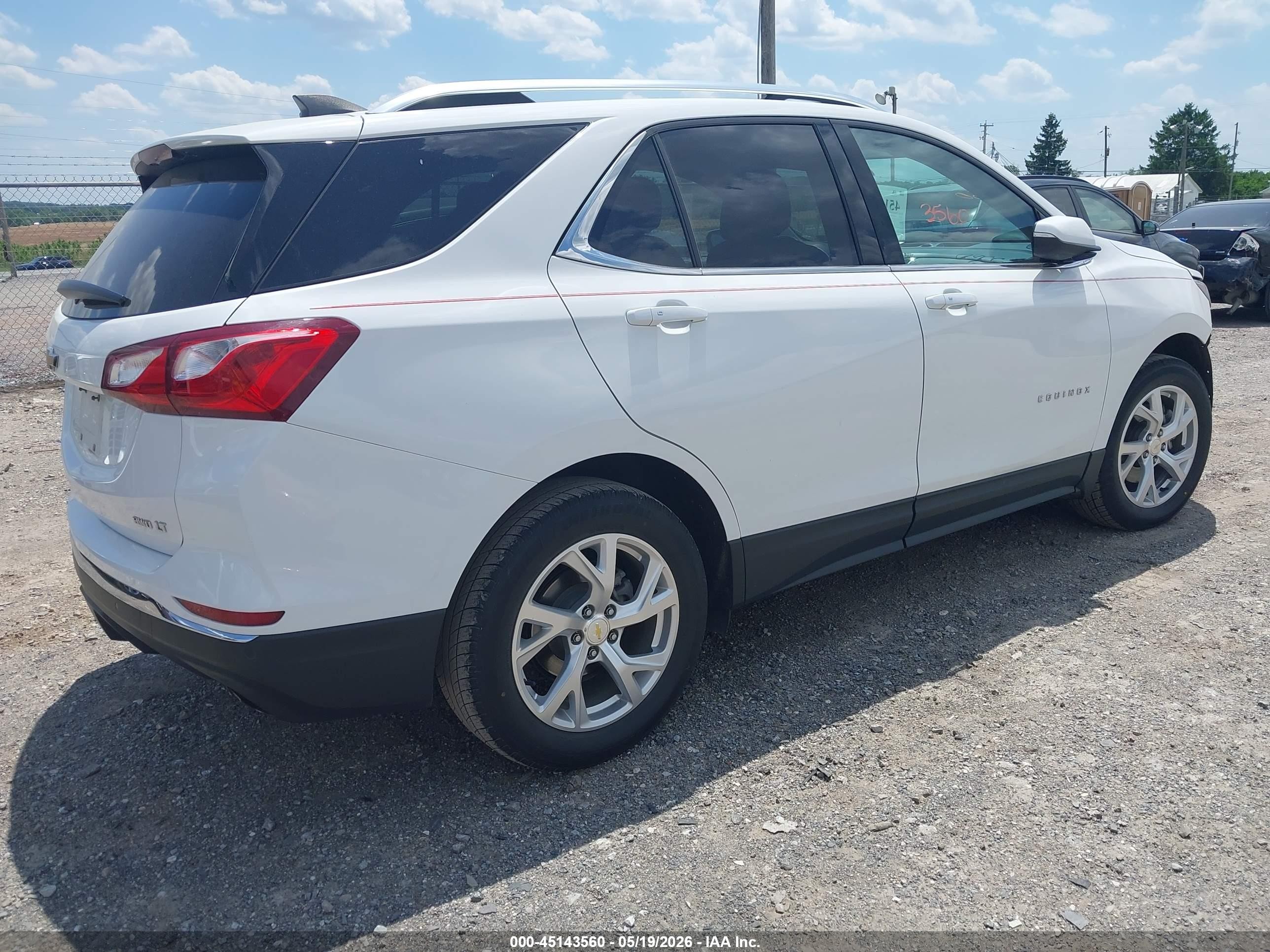 2019 Chevrolet Equinox Lt White vin: 2GNAXVEX8K6206316