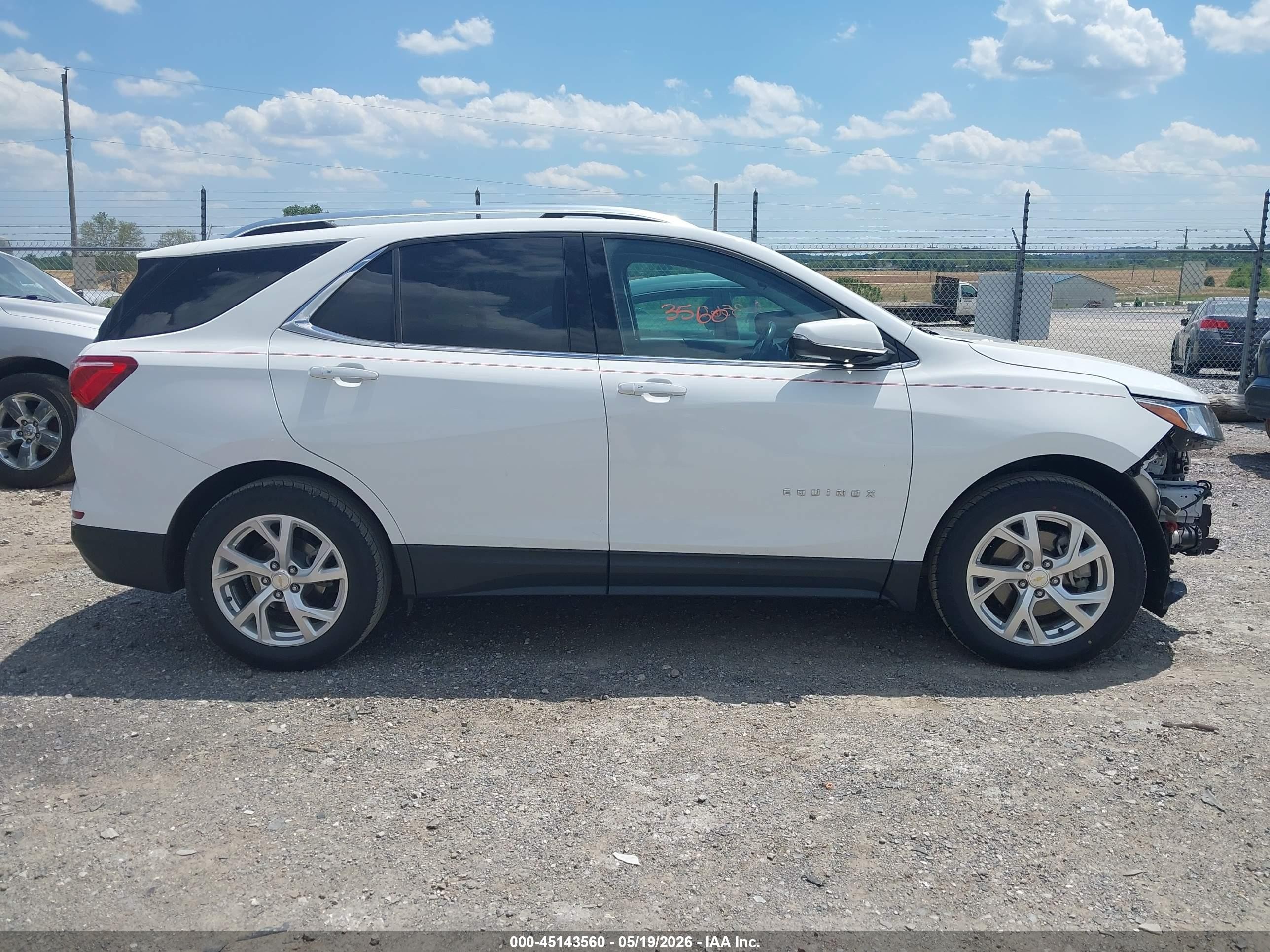 2019 Chevrolet Equinox Lt White vin: 2GNAXVEX8K6206316