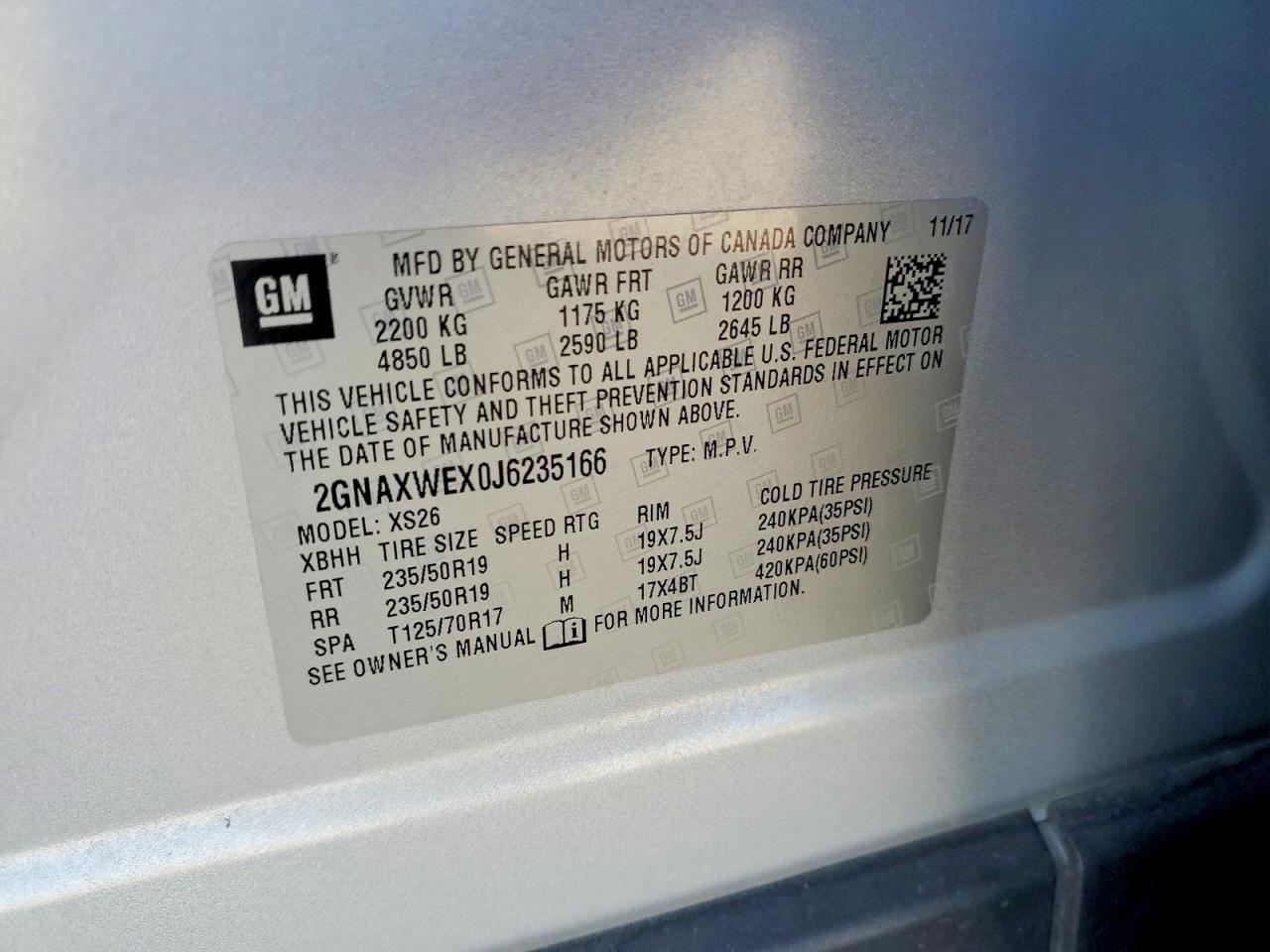 2018 Chevrolet Equinox Premier Silver vin: 2GNAXWEX0J6235166