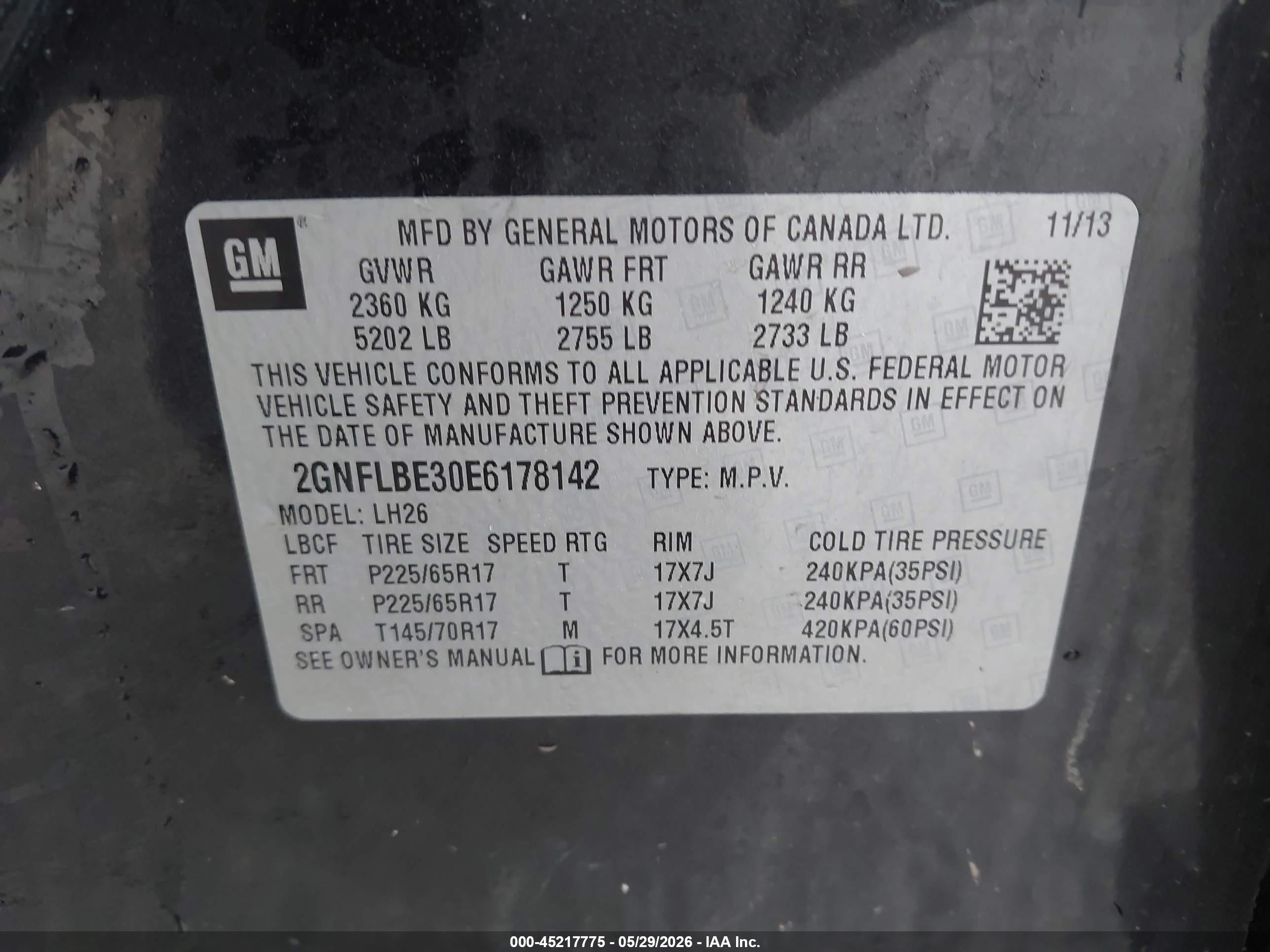 2014 Chevrolet Equinox 1lt Black vin: 2GNFLBE30E6178142
