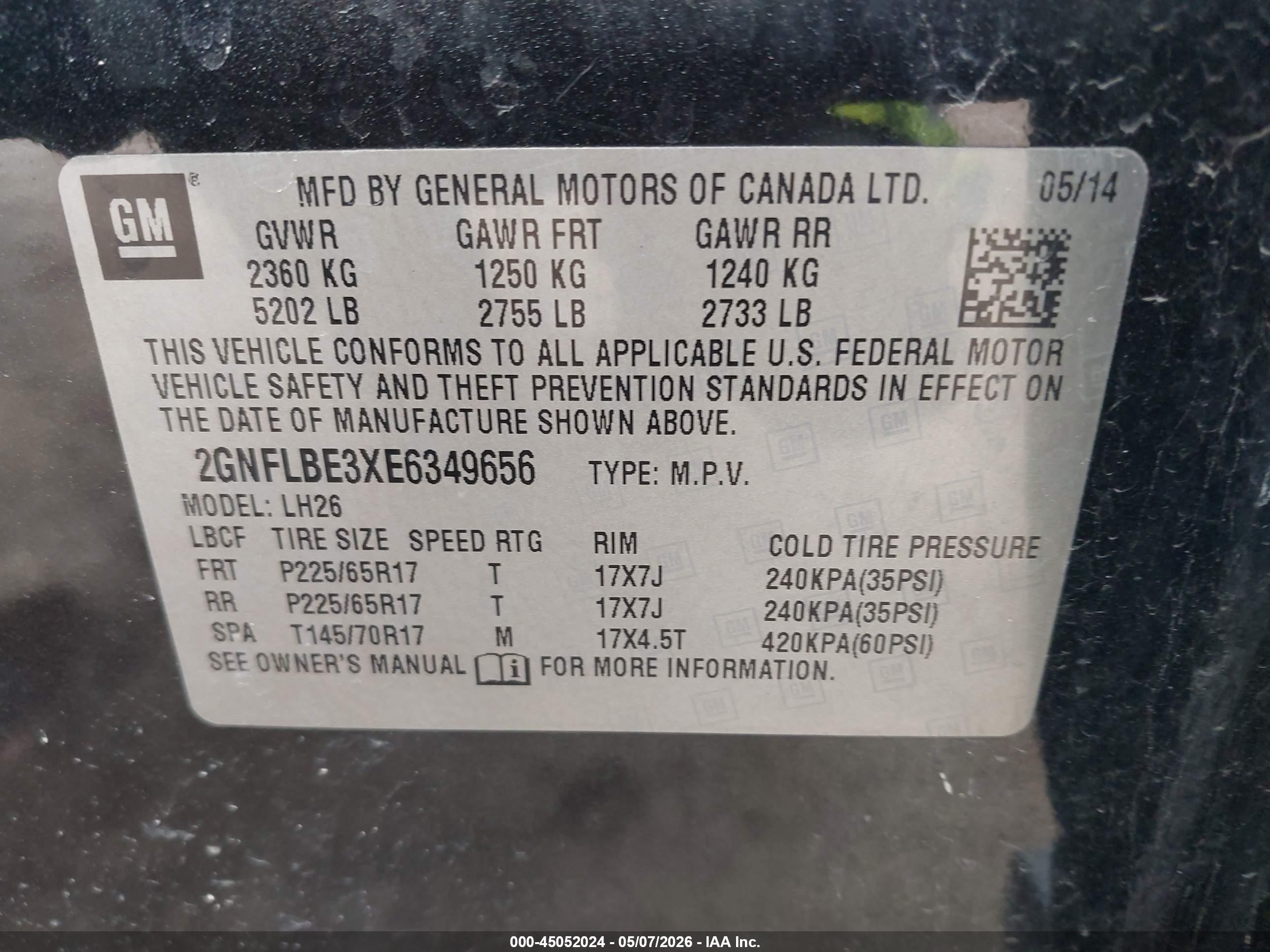 2014 Chevrolet Equinox 1lt Black vin: 2GNFLBE3XE6349656