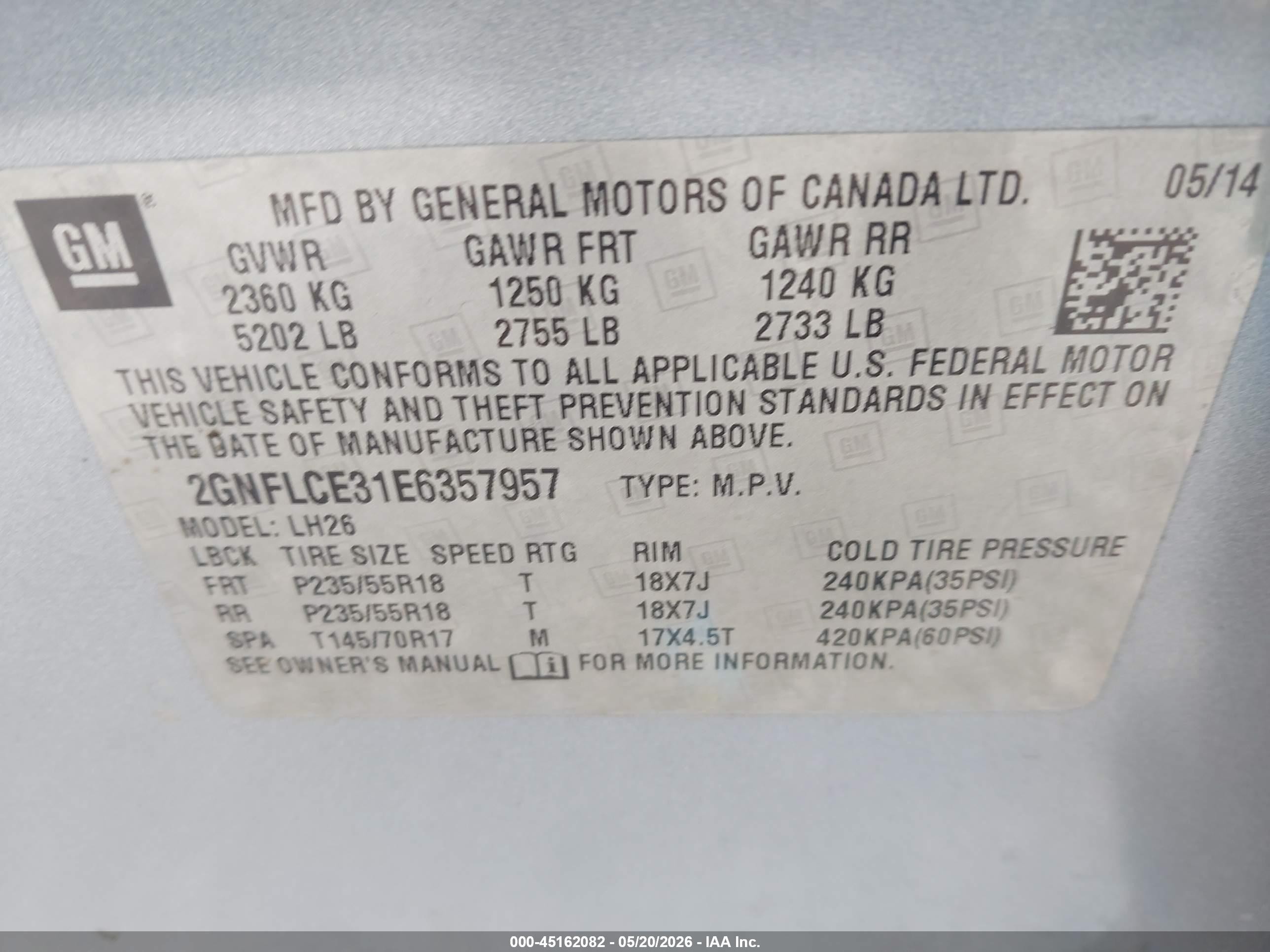 2014 Chevrolet Equinox 2lt Blue vin: 2GNFLCE31E6357957