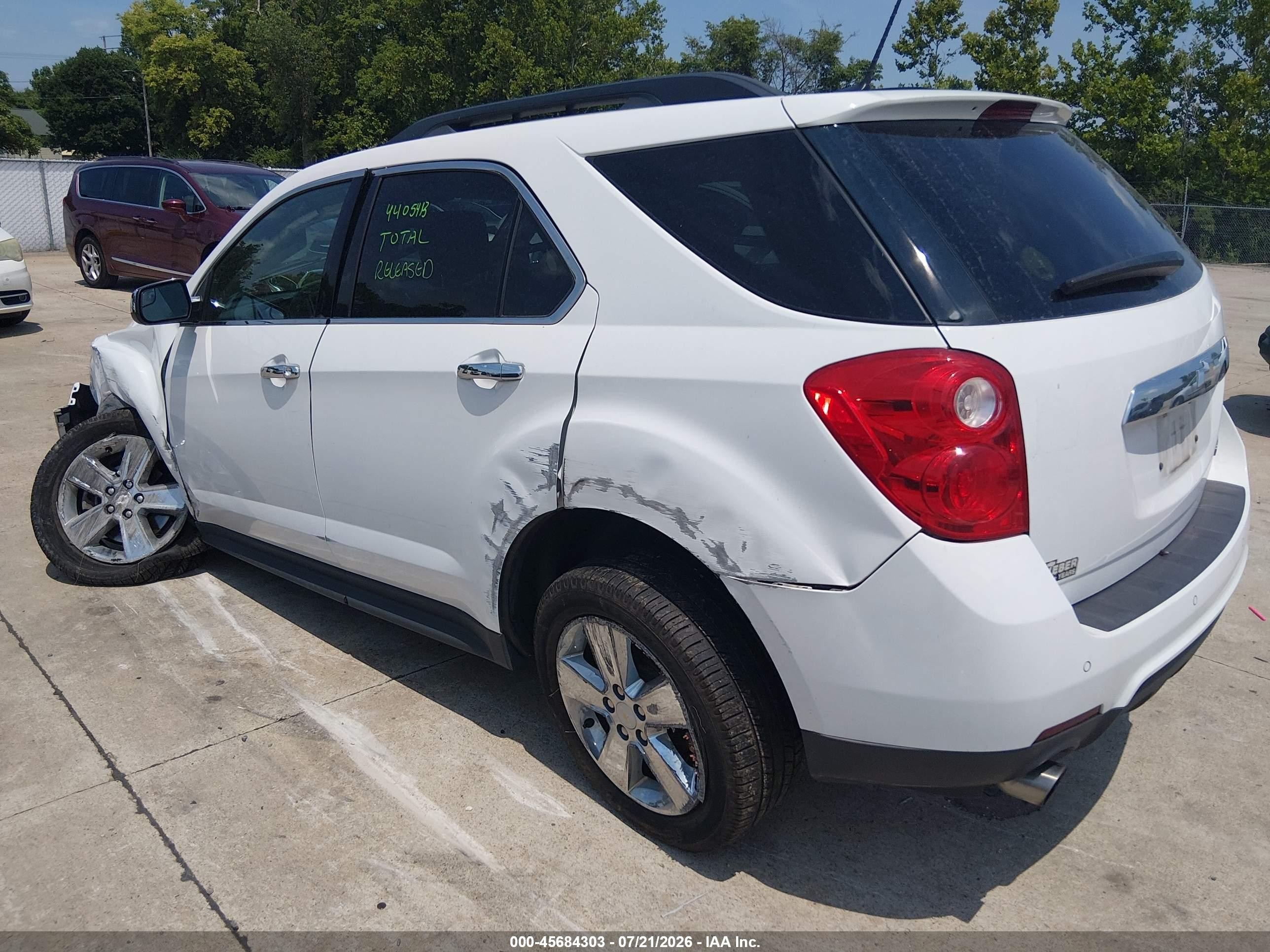 2014 Chevrolet Equinox Lt White vin: 2GNFLCE39E6312216
